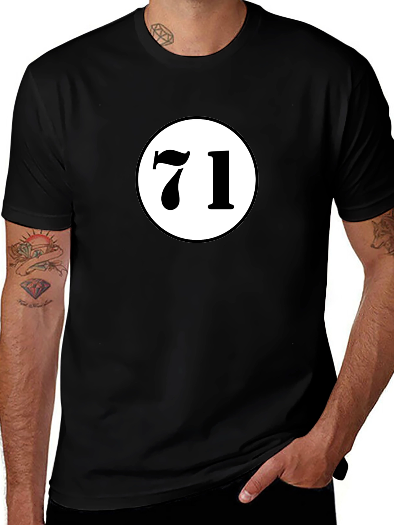 Black T-Shirt with 71 Design