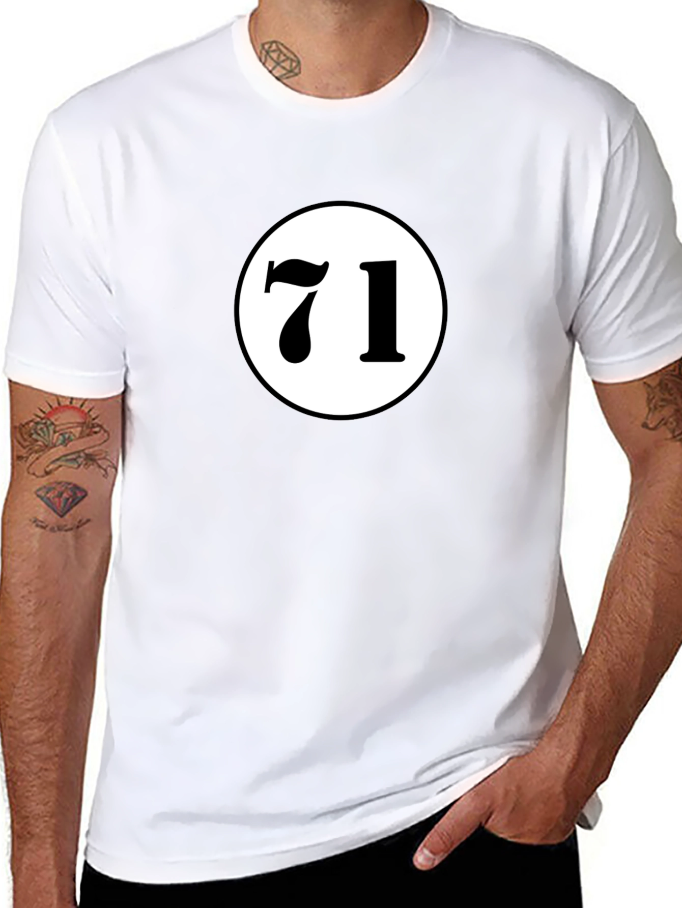 Black T-Shirt with 71 Design