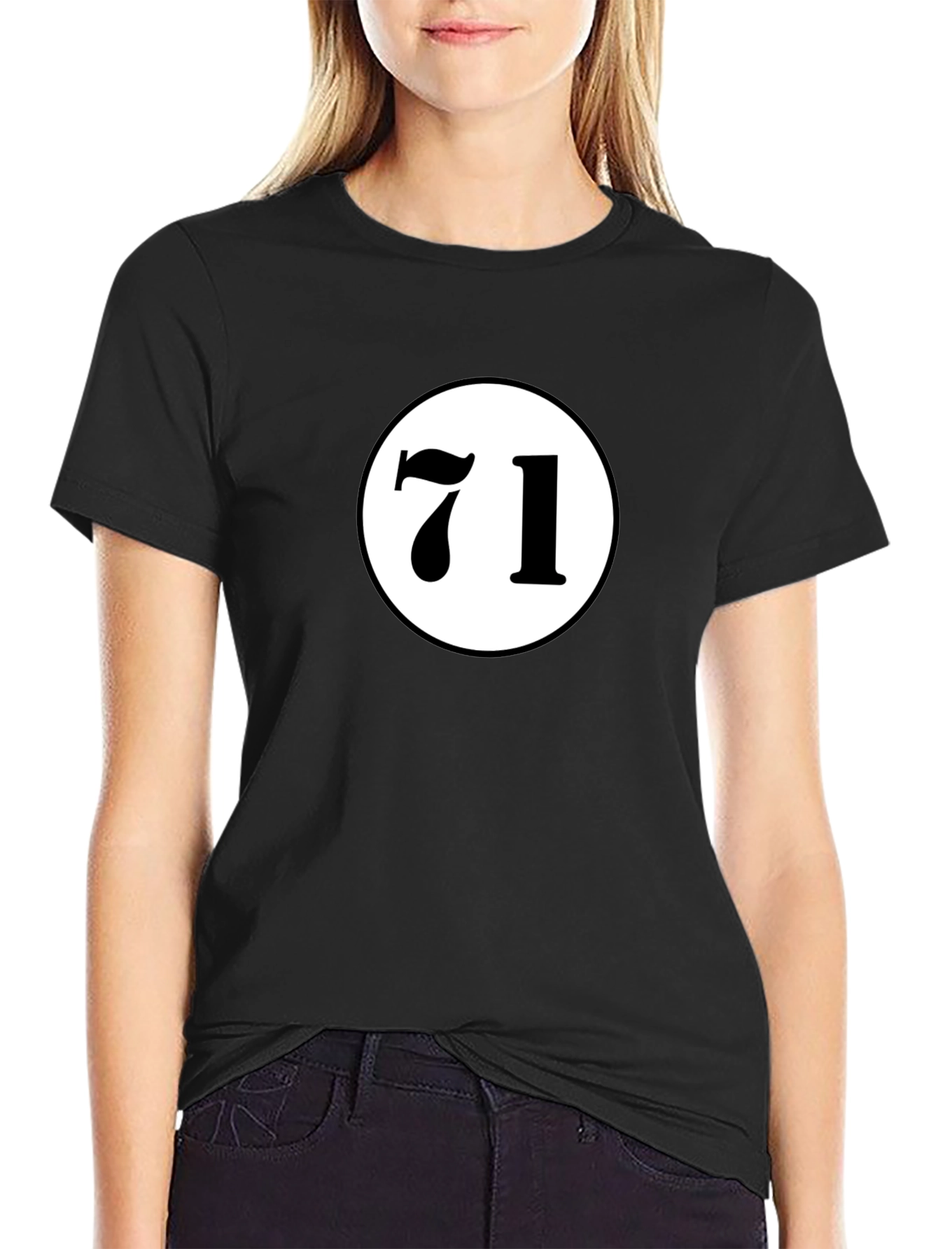 Black T-Shirt with 71 Design