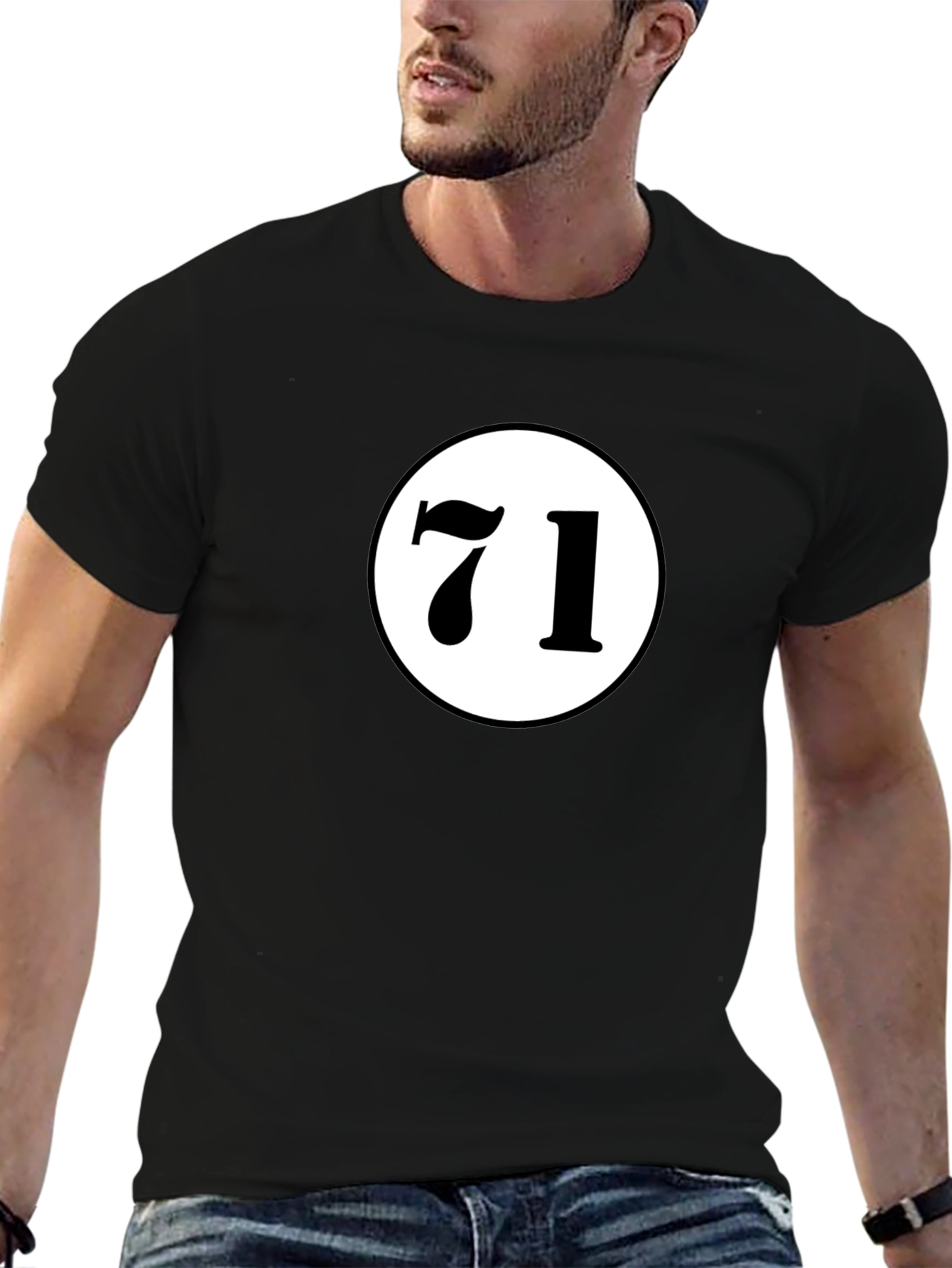 Black T-Shirt with 71 Design