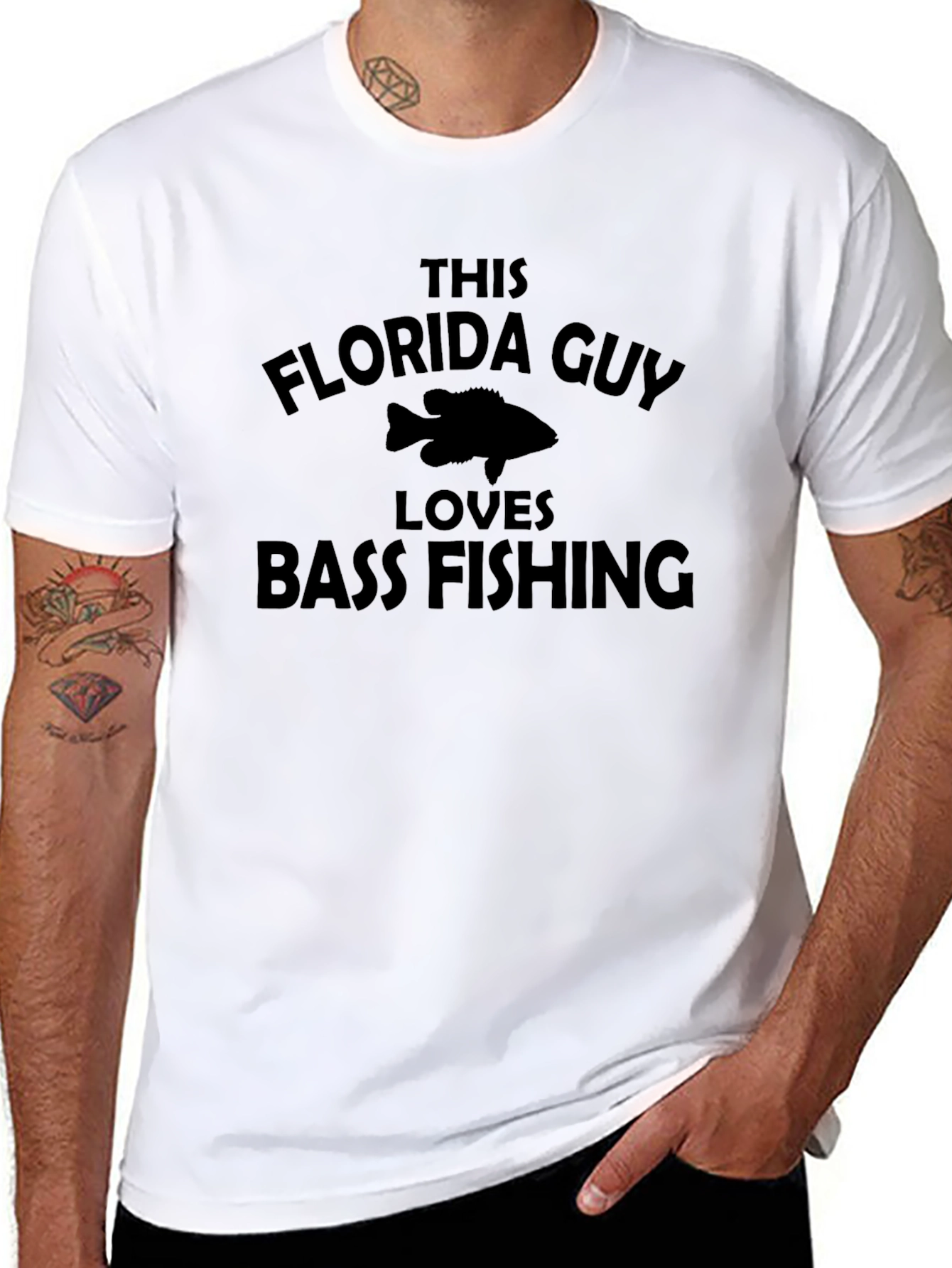 Florida Guy Loves Bass Fishing Graphic T-Shirt