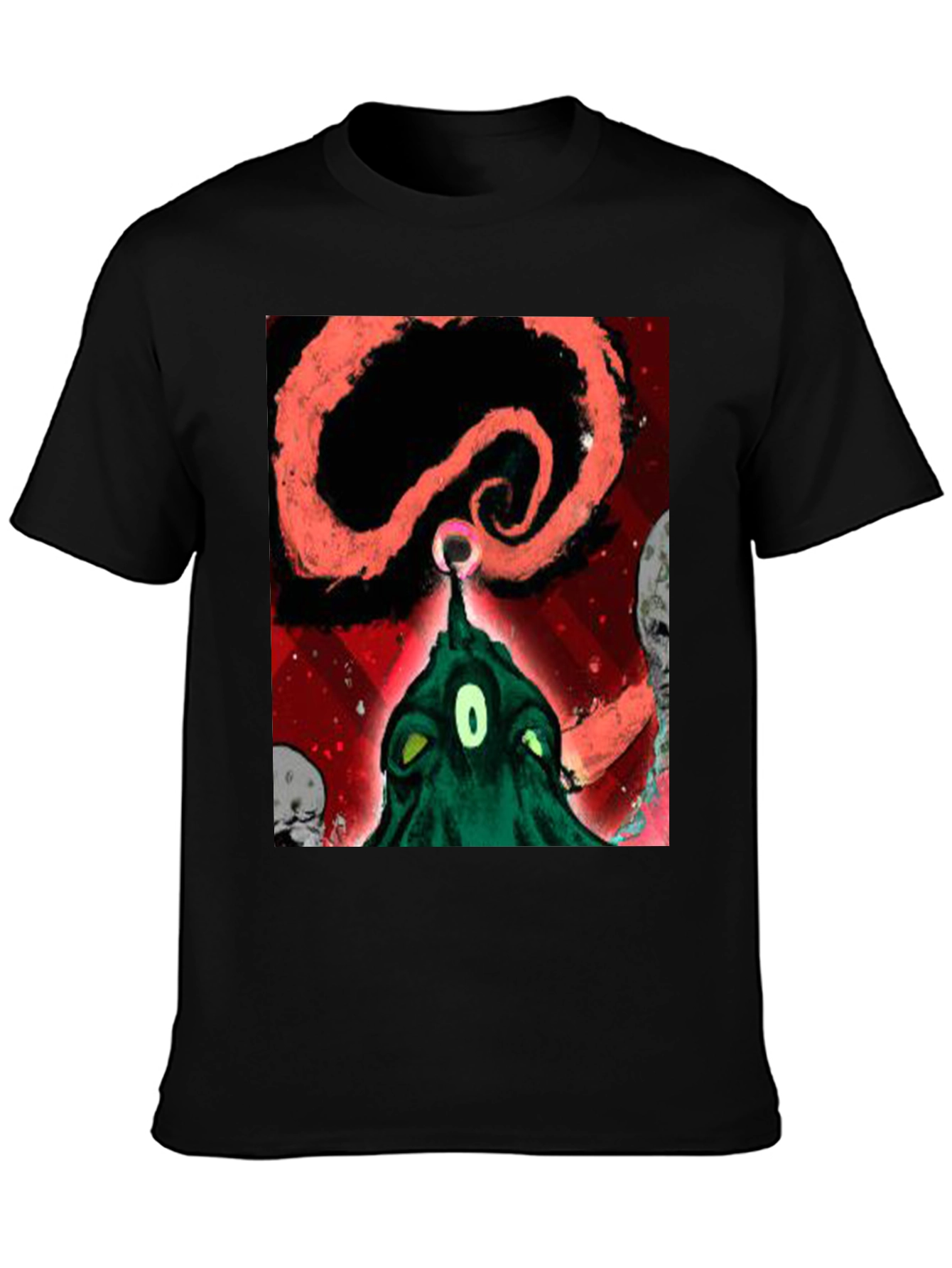 Surreal Alien Graphic Black T-Shirt
