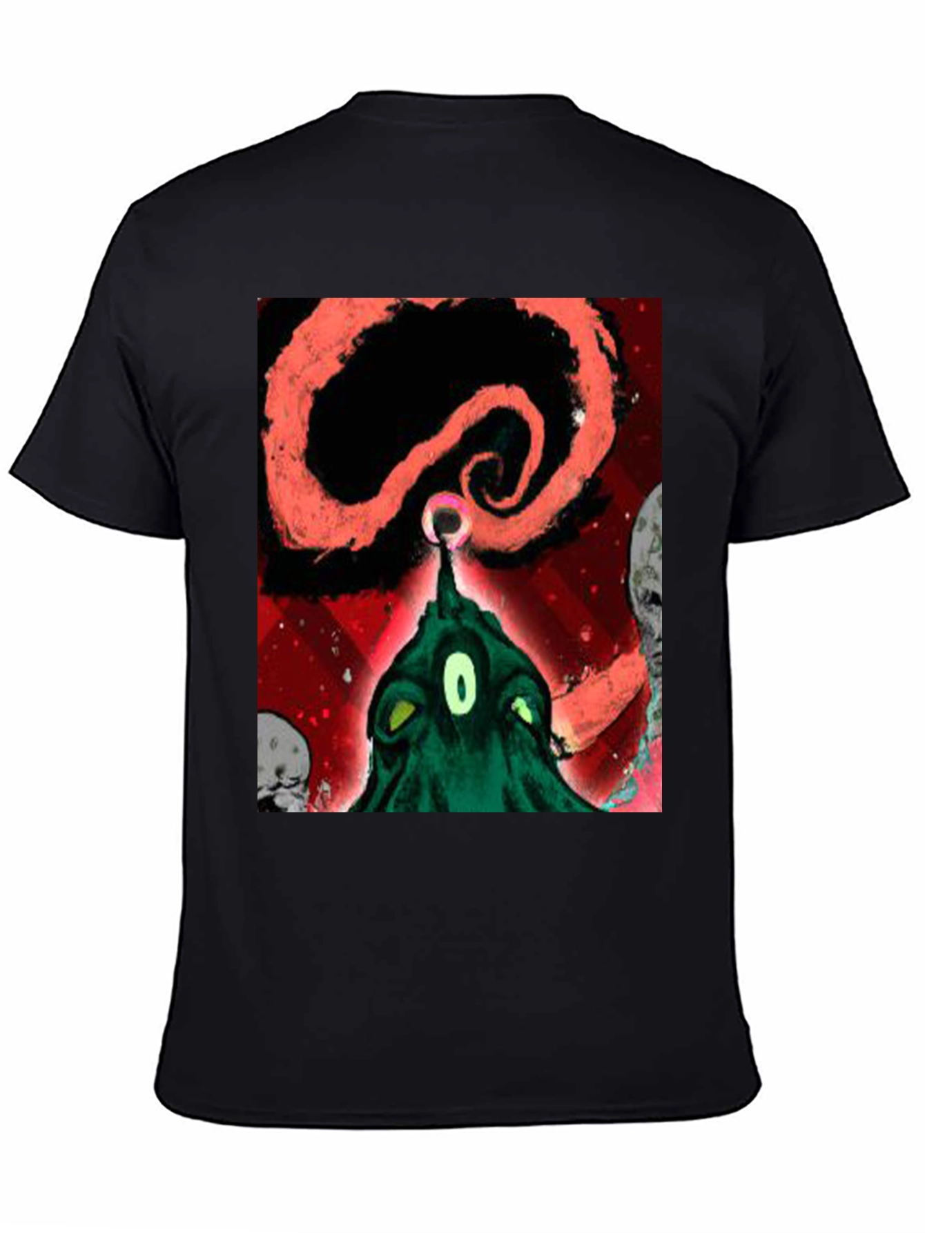 Surreal Alien Graphic Black T-Shirt
