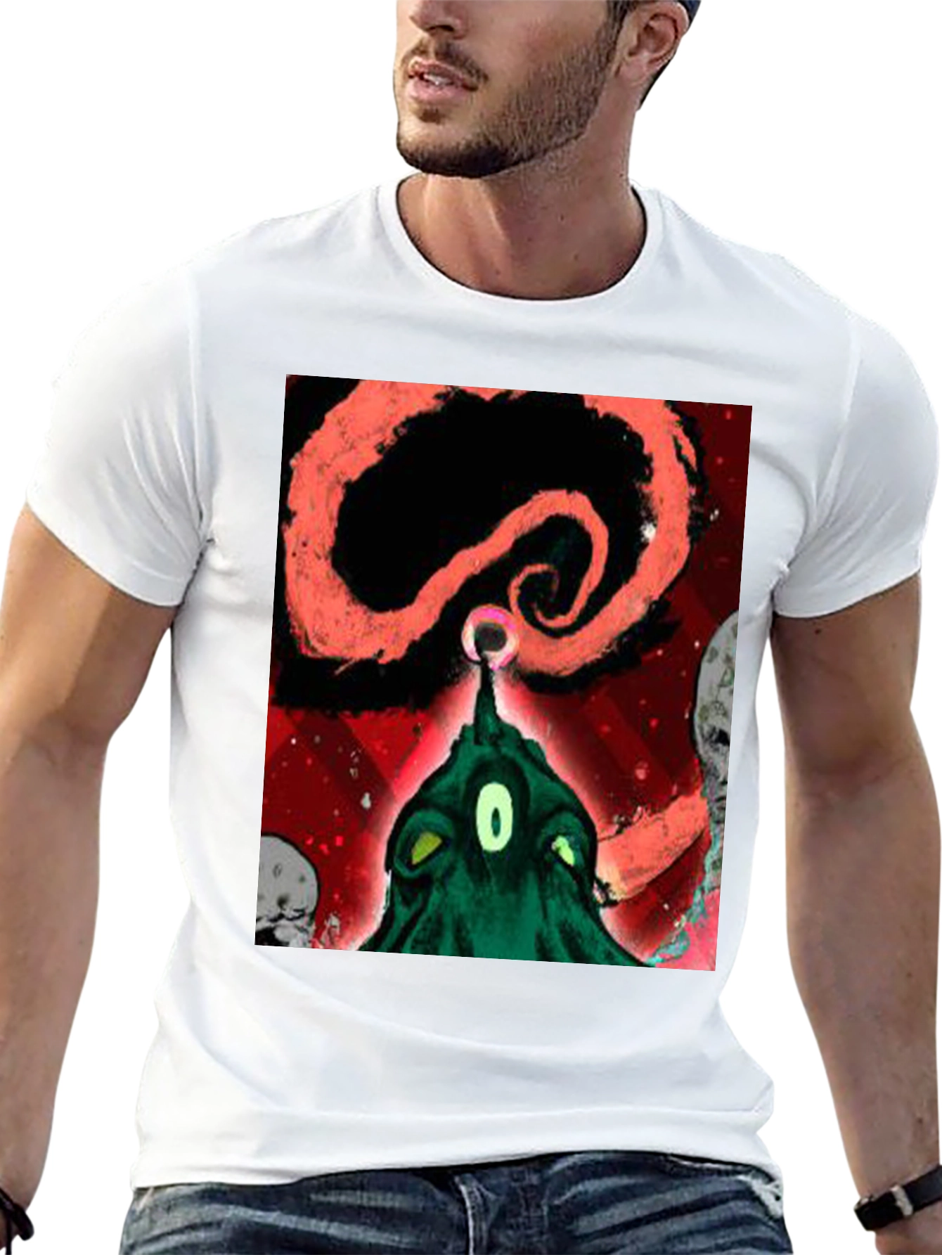 Surreal Alien Graphic Black T-Shirt