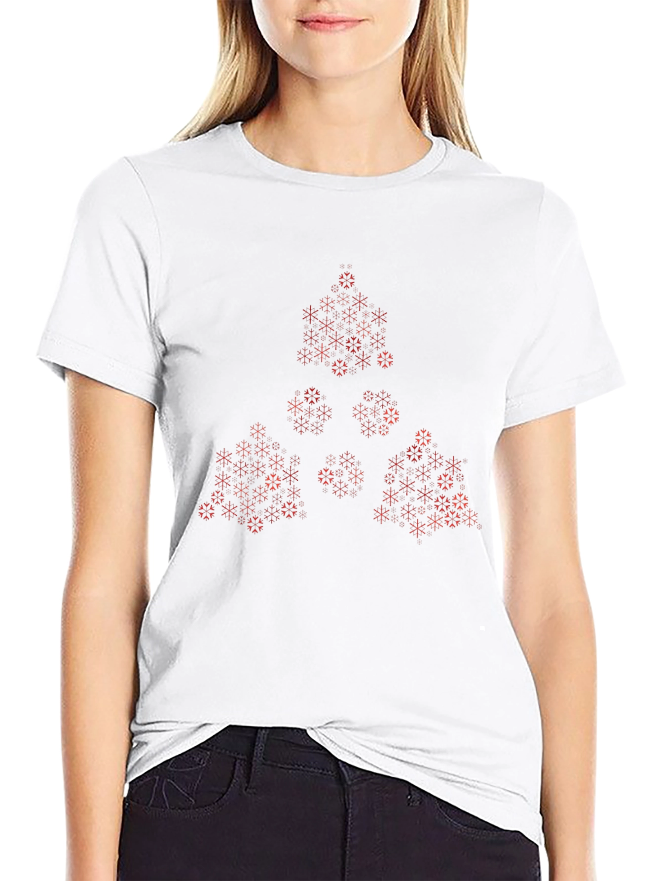 Geometric Fractal Print Black Tee