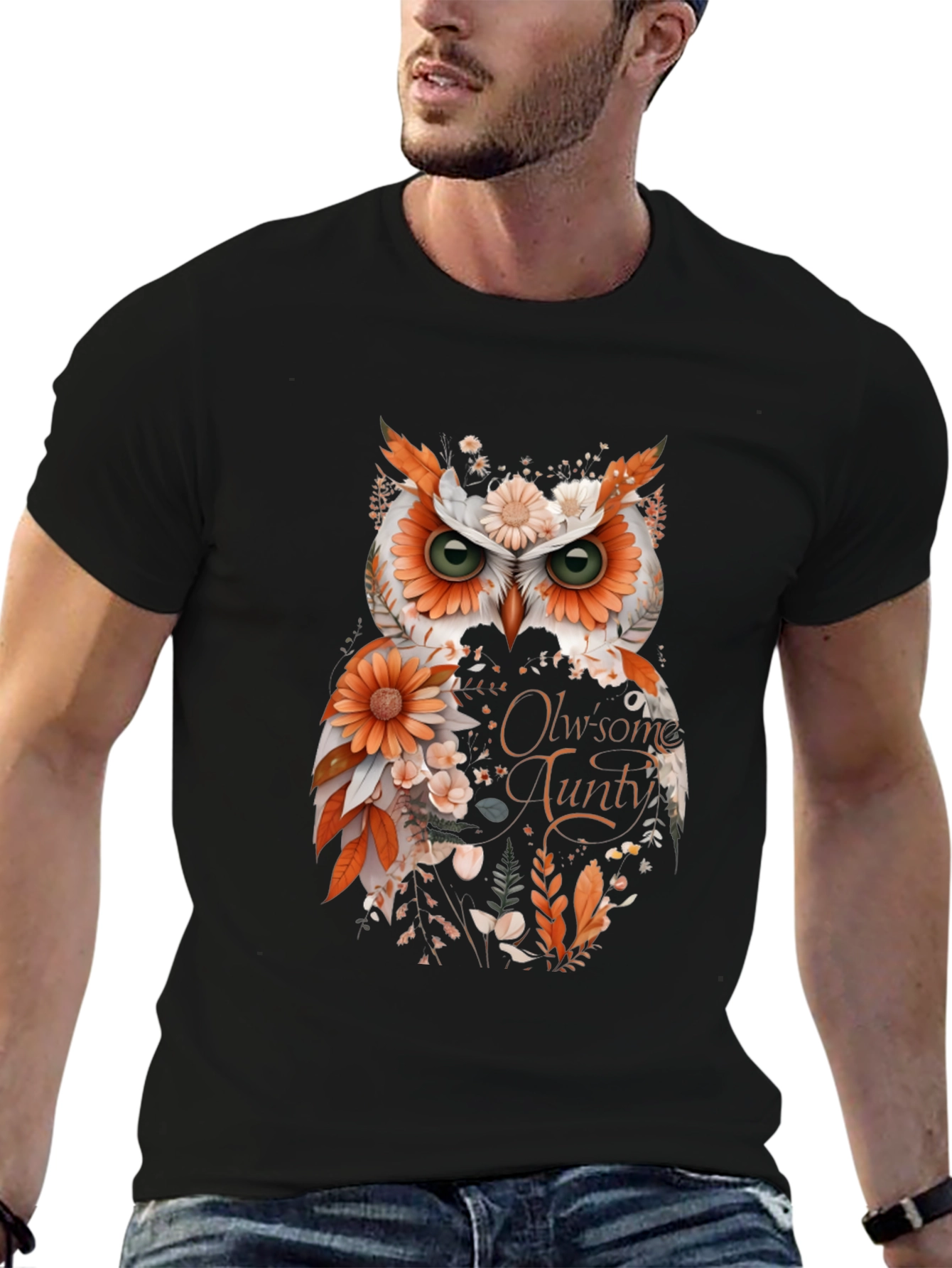Floral Owl Graphic T-Shirt