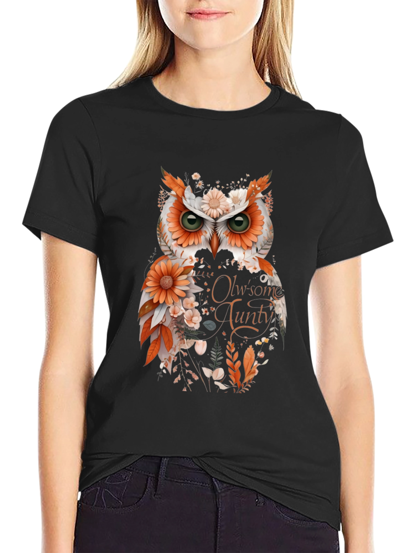 Floral Owl Graphic T-Shirt
