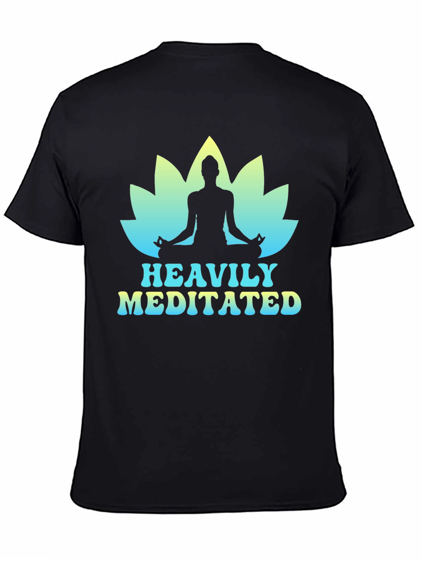 Heavily Meditated Yoga Lotus Black T-Shirt