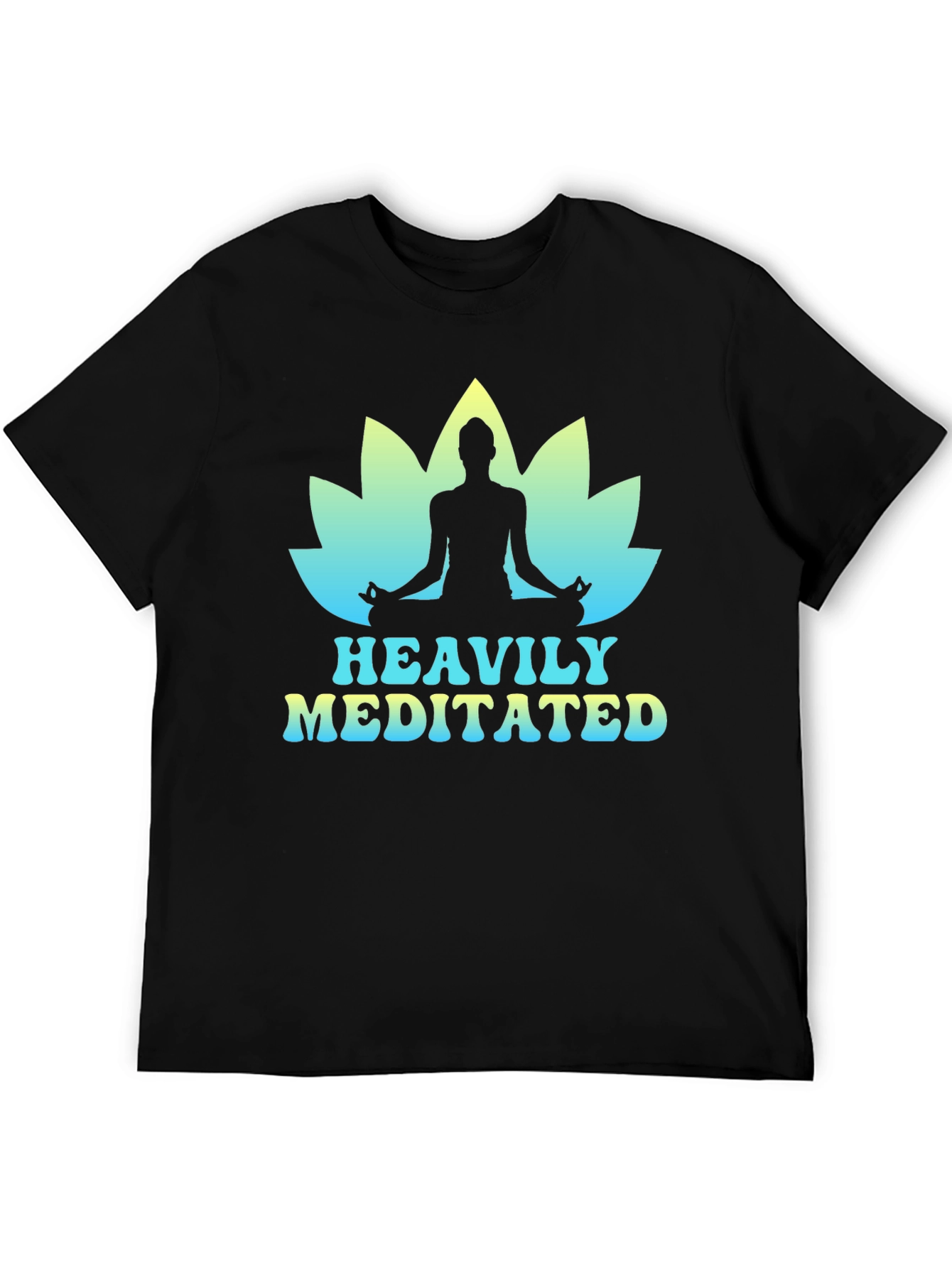 Heavily Meditated Yoga Lotus Black T-Shirt