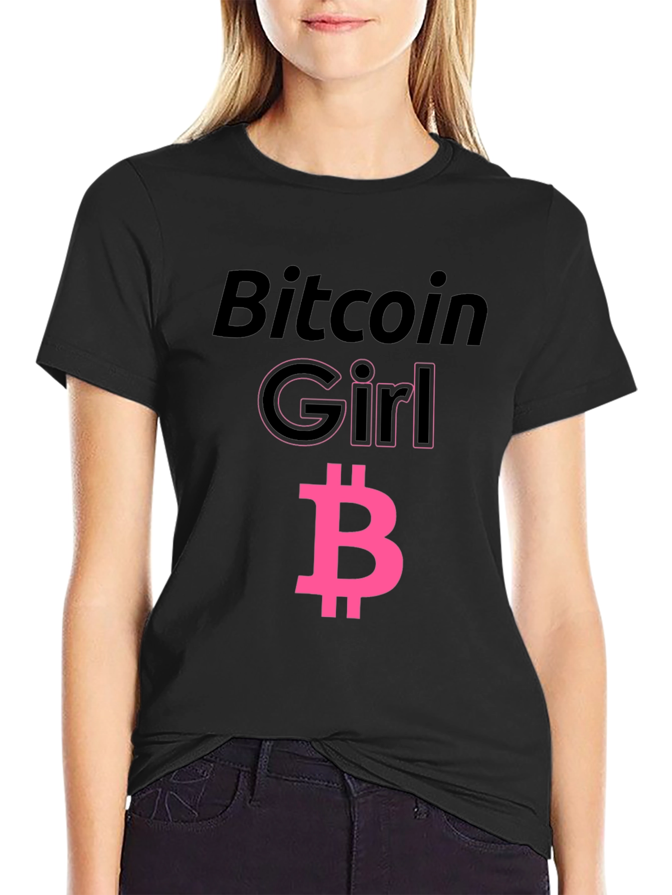 Bitcoin Girl Black T-Shirt - Crypto Fashion