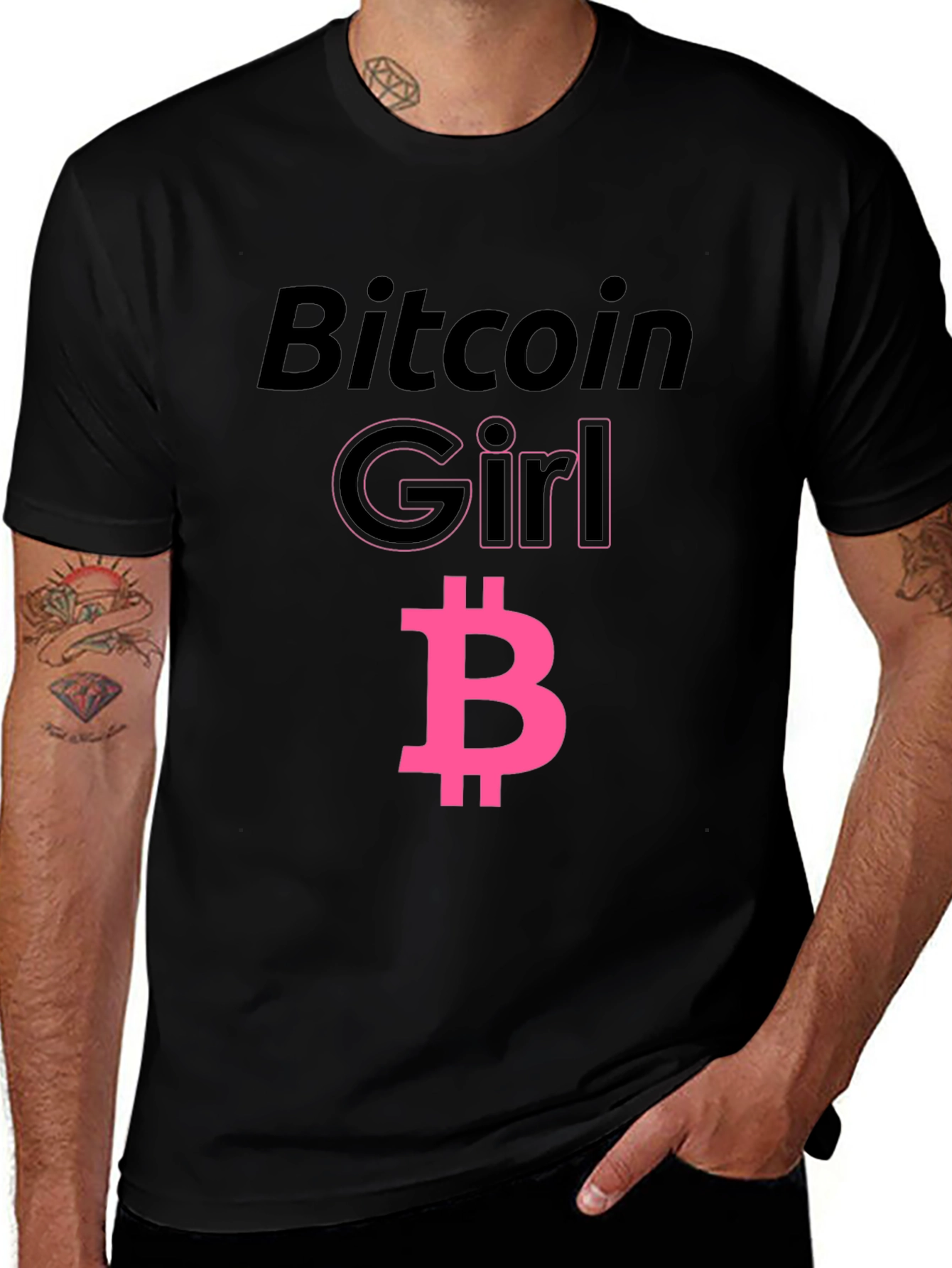Bitcoin Girl Black T-Shirt - Crypto Fashion