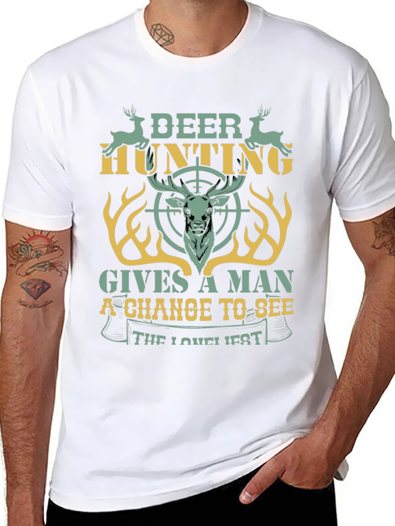 Deer Hunting Graphic Tee - Mens Black T-Shirt