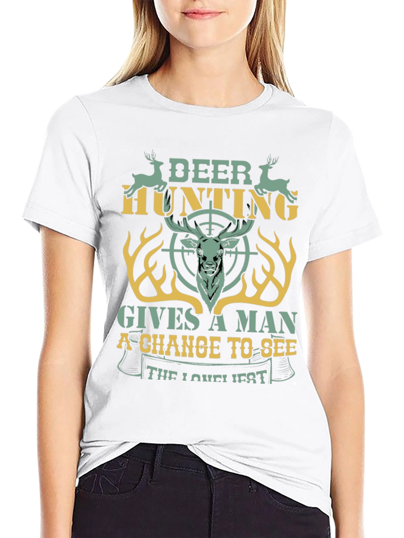 Deer Hunting Graphic Tee - Mens Black T-Shirt