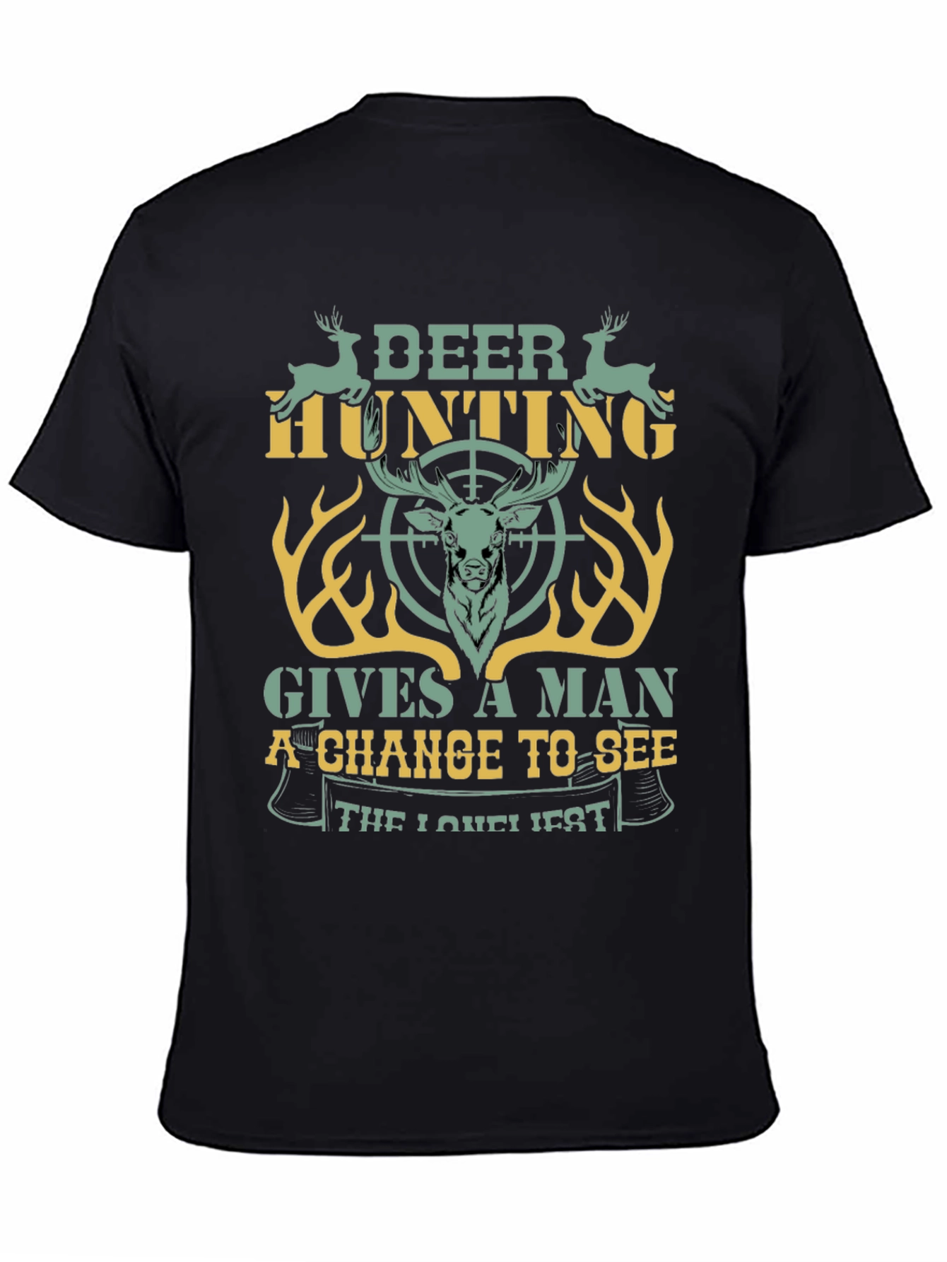 Deer Hunting Graphic Tee - Mens Black T-Shirt
