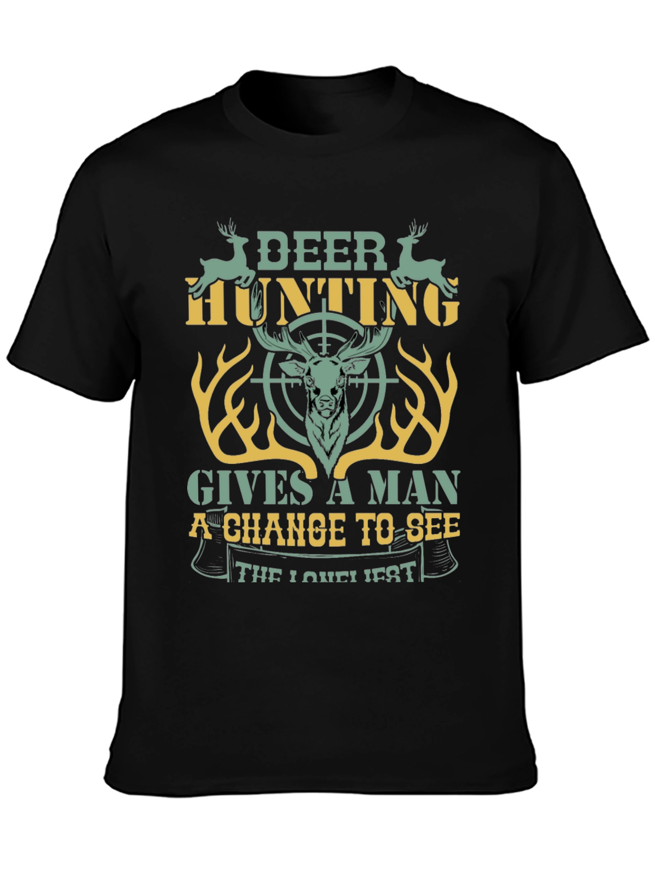Deer Hunting Graphic Tee - Mens Black T-Shirt