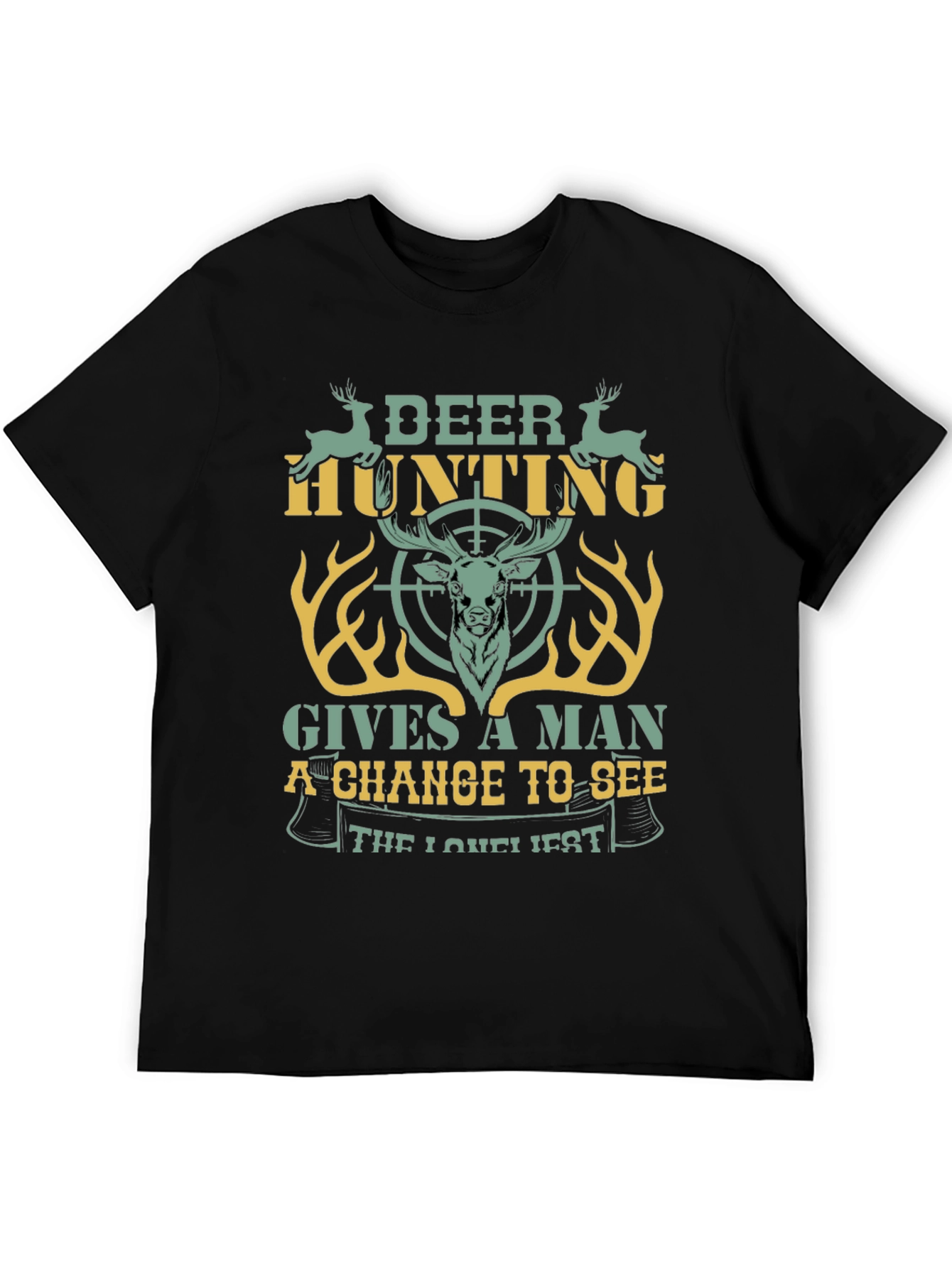 Deer Hunting Graphic Tee - Mens Black T-Shirt