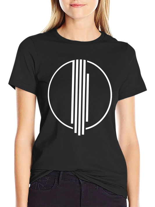 Abstract Circle Lines Graphic Tee - Black