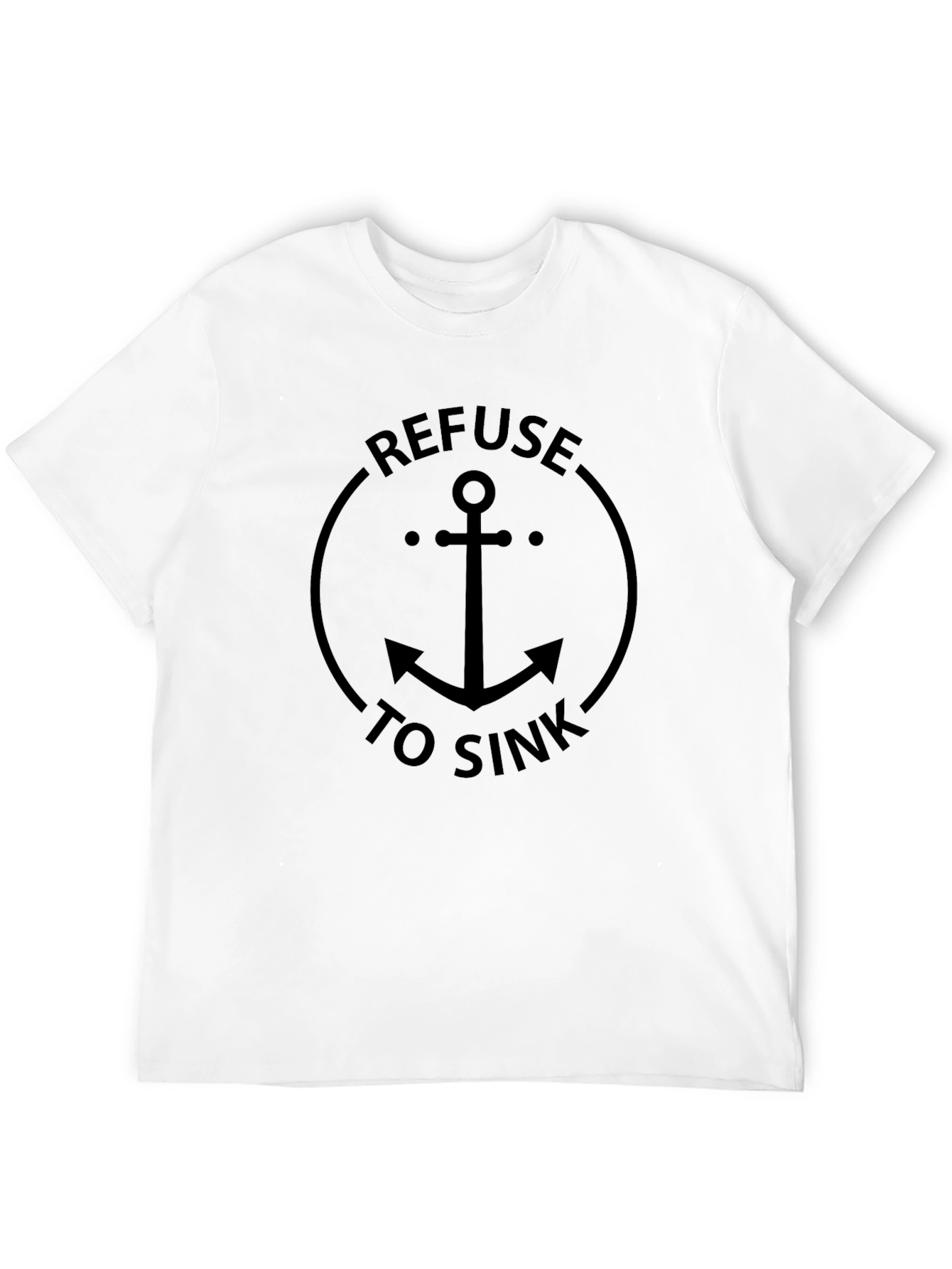Refuse To Sink Anchor Graphic Tee - Black