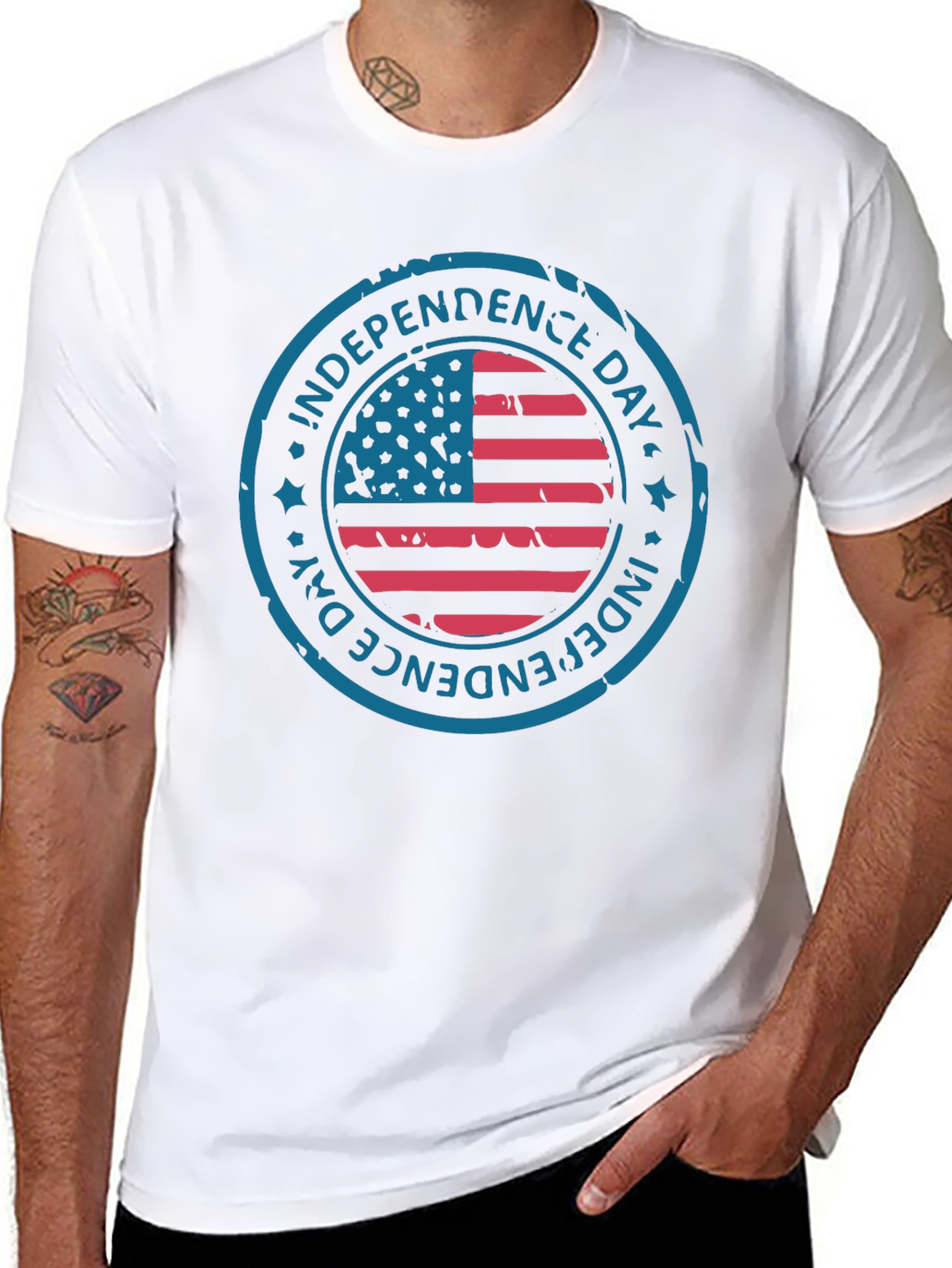 Independence Day American Flag Graphic T-Shirt