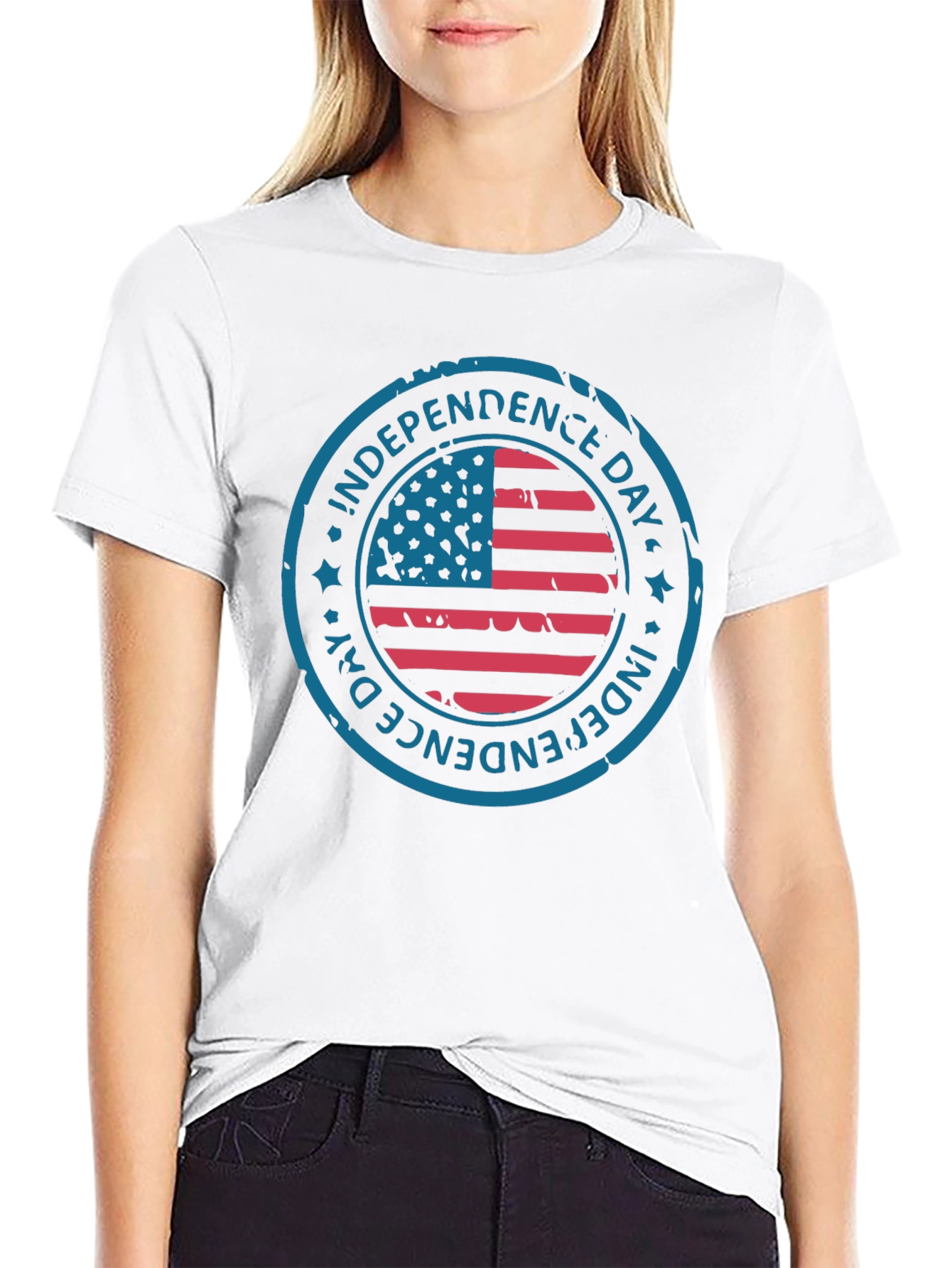 Independence Day American Flag Graphic T-Shirt