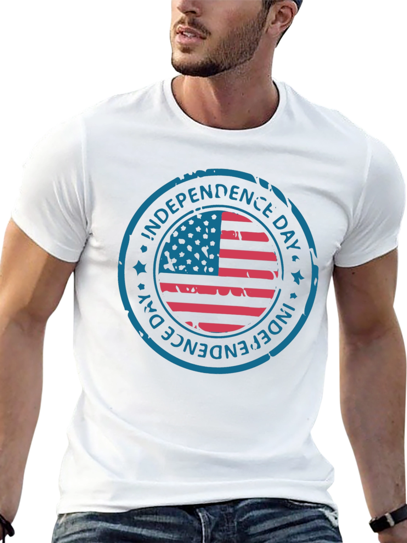 Independence Day American Flag Graphic T-Shirt
