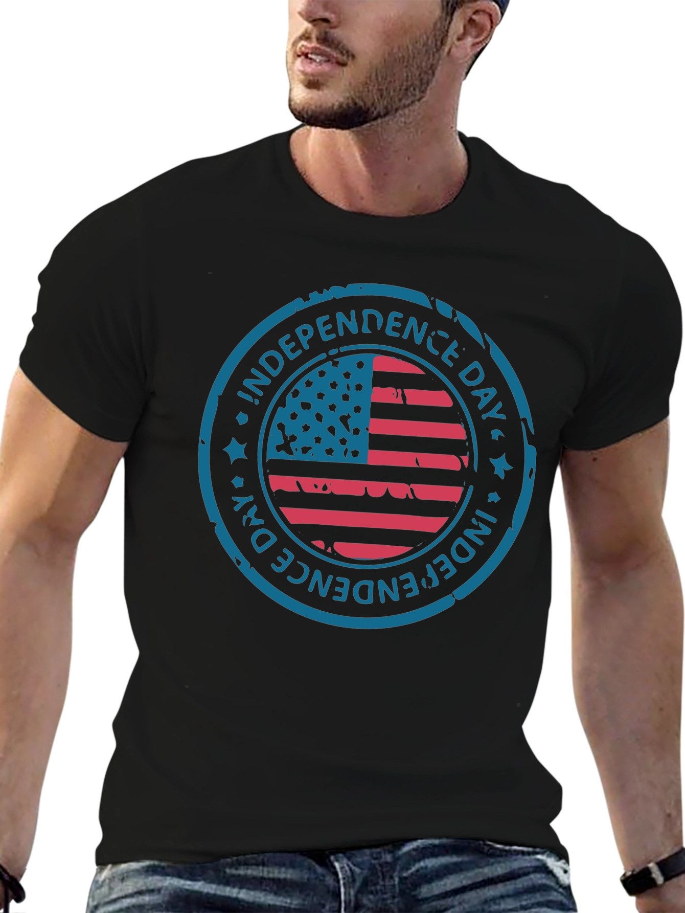 Independence Day American Flag Graphic T-Shirt