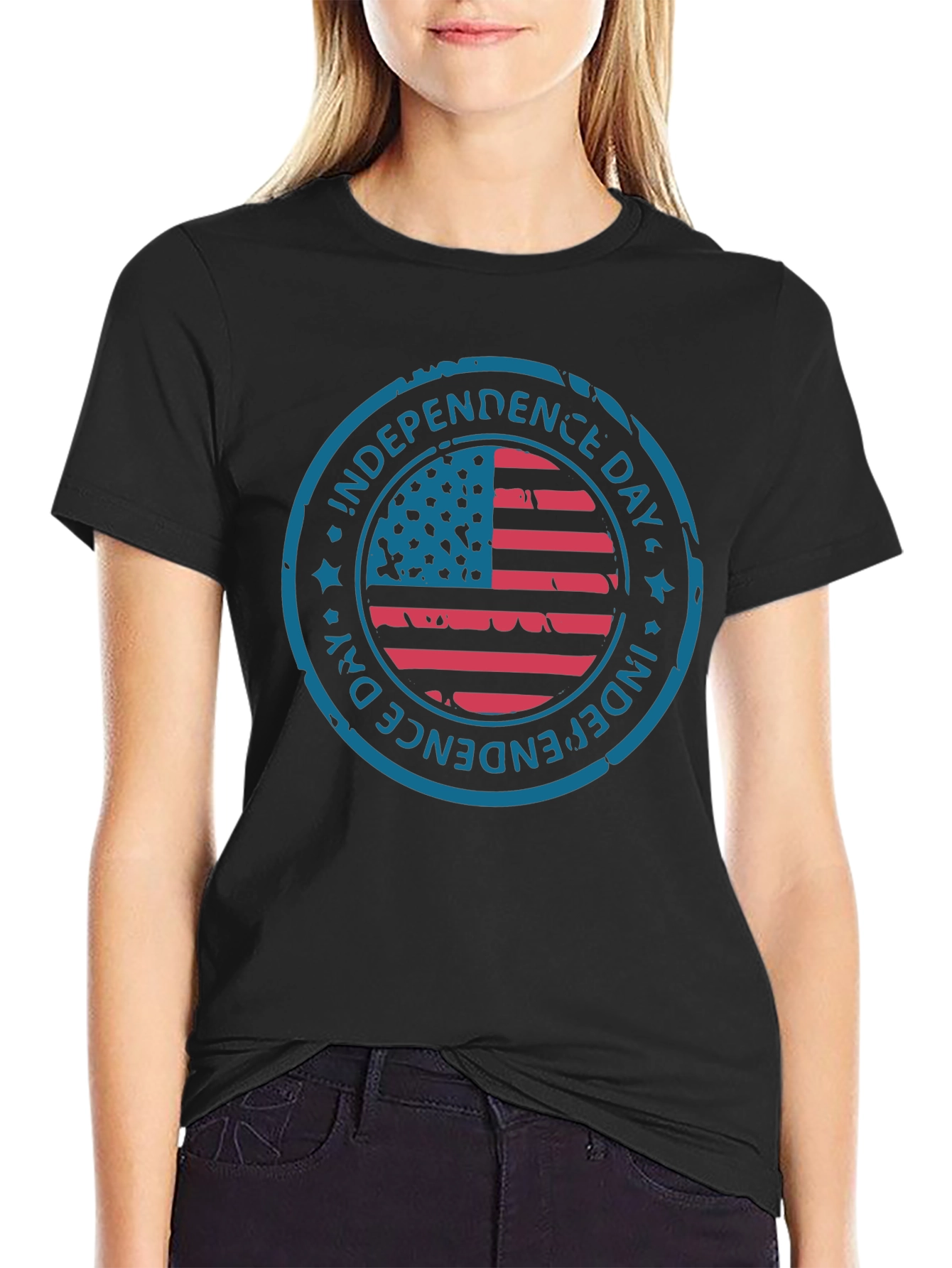 Independence Day American Flag Graphic T-Shirt
