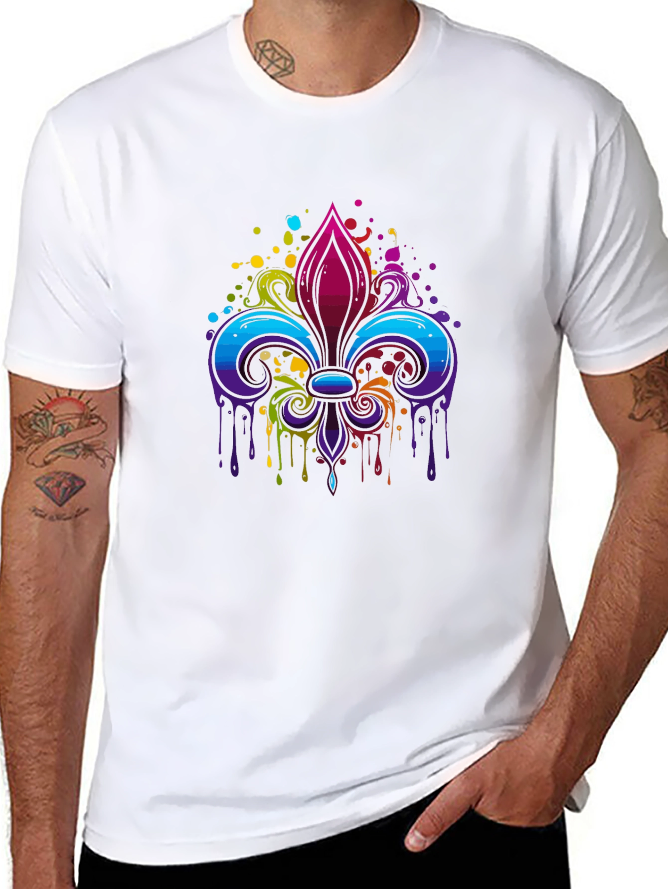 Colorful Fleur-de-lis Graphic Tee