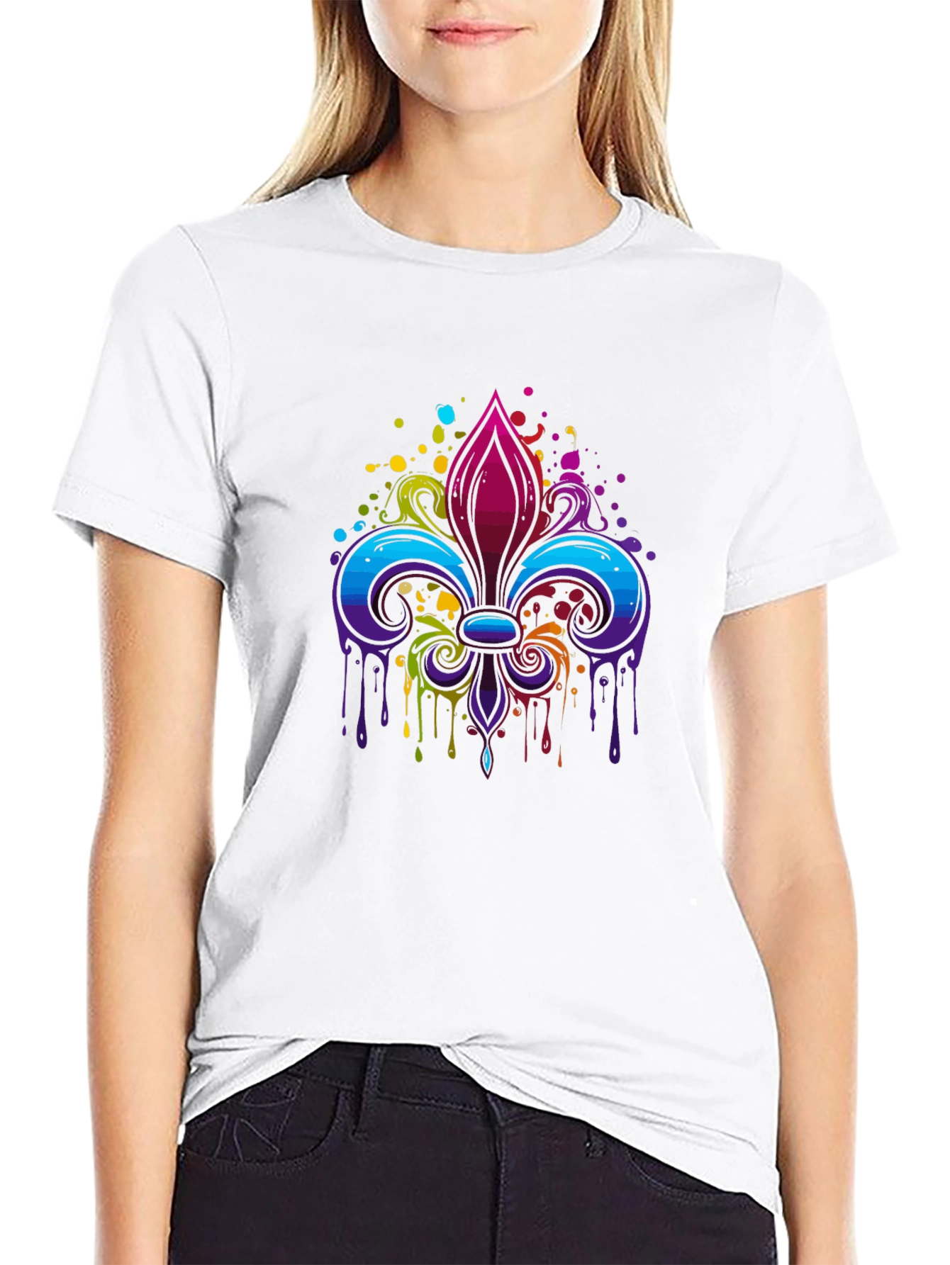 Colorful Fleur-de-lis Graphic Tee