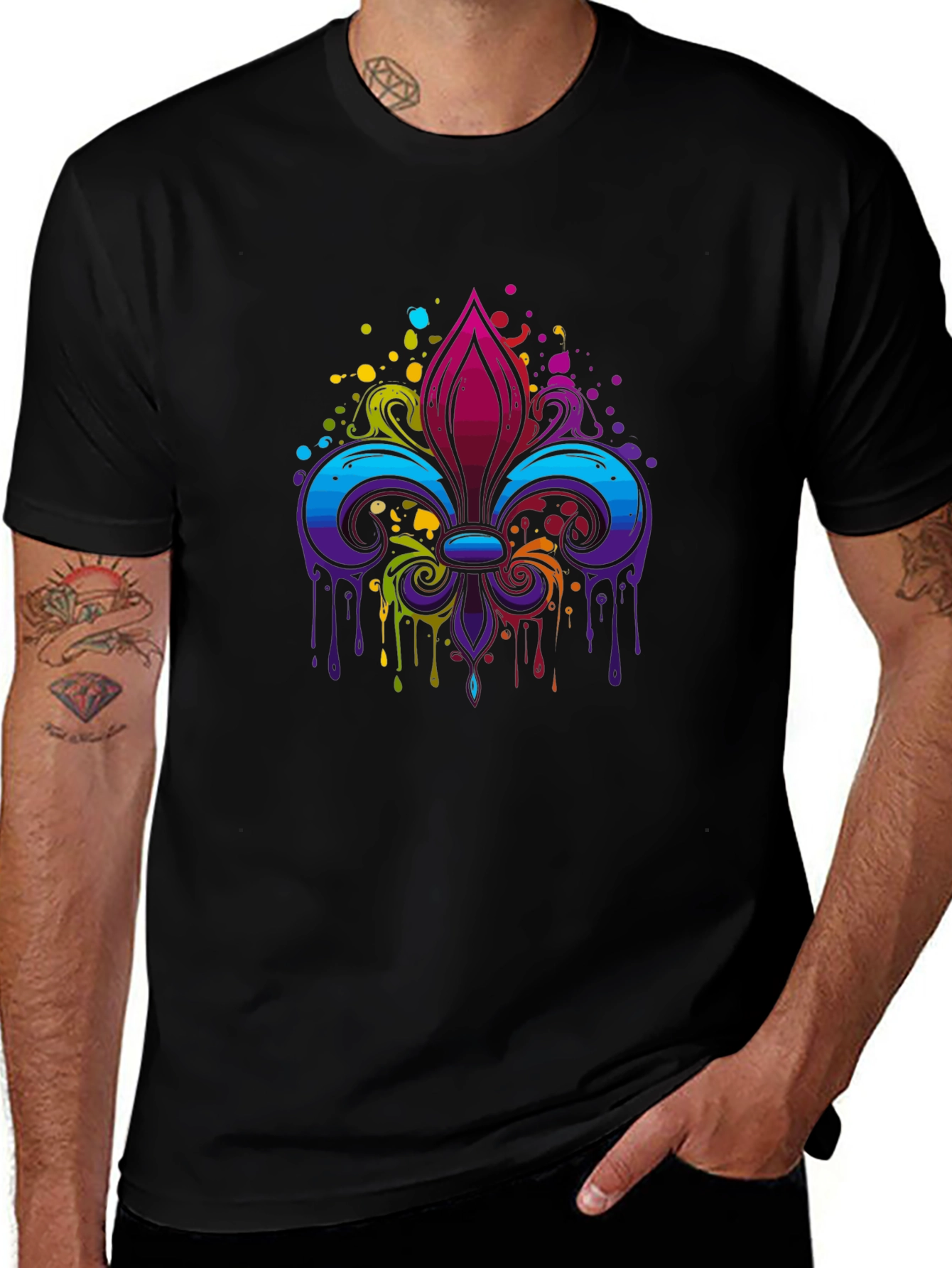 Colorful Fleur-de-lis Graphic Tee
