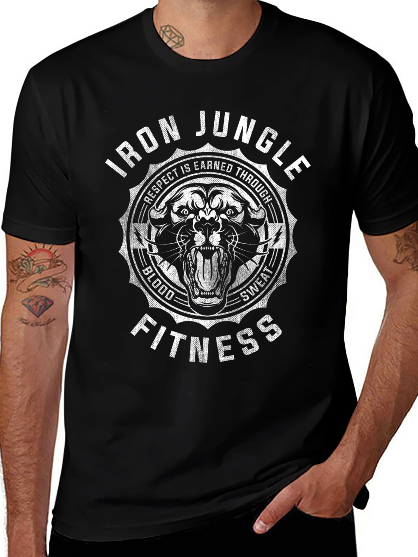 Iron Jungle Fitness Graphic Tee - Black