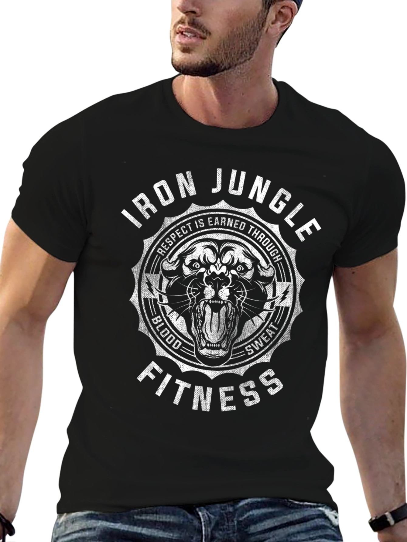 Iron Jungle Fitness Graphic Tee - Black