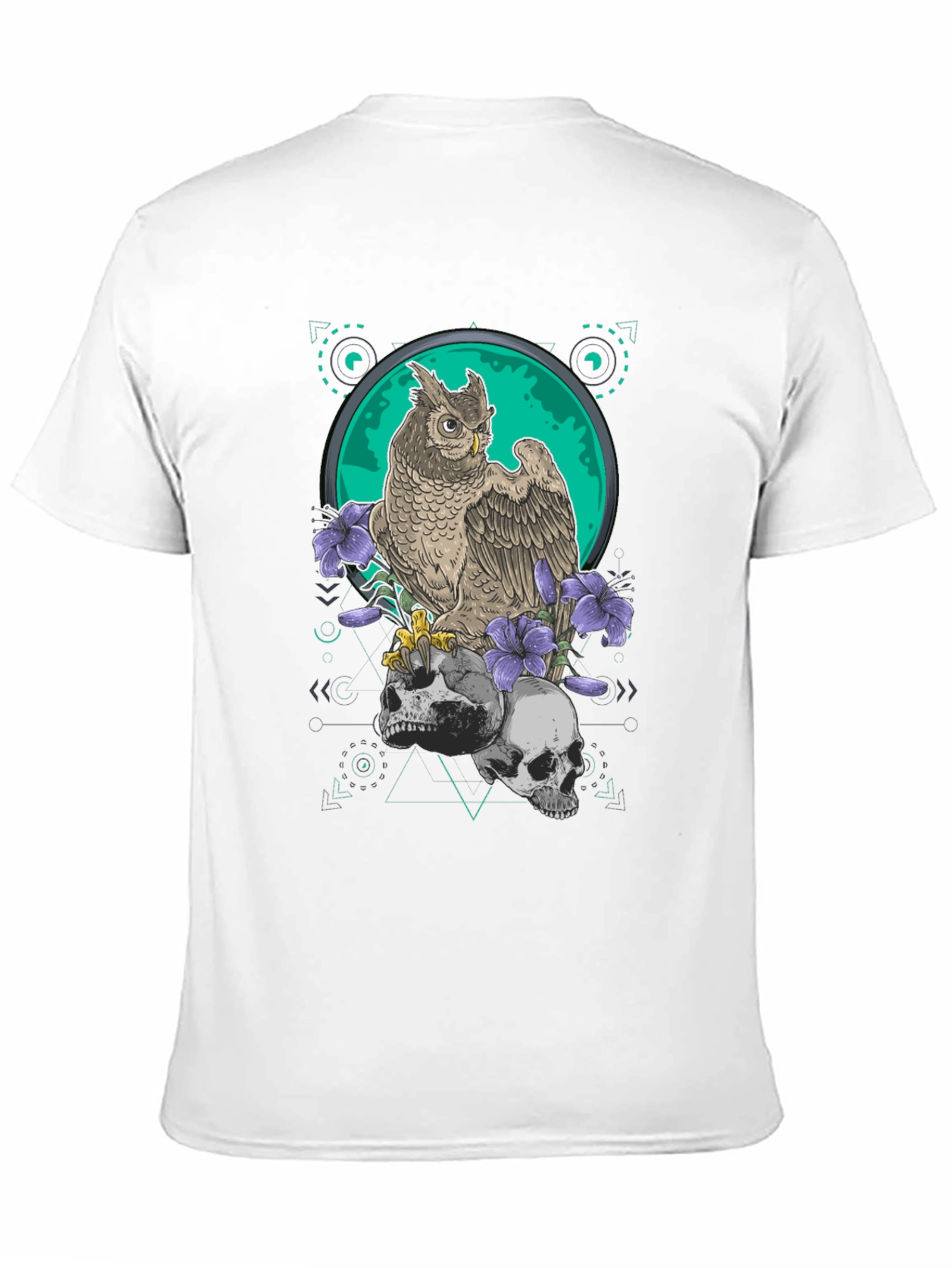 Owl and Skull Graphic Print Tee