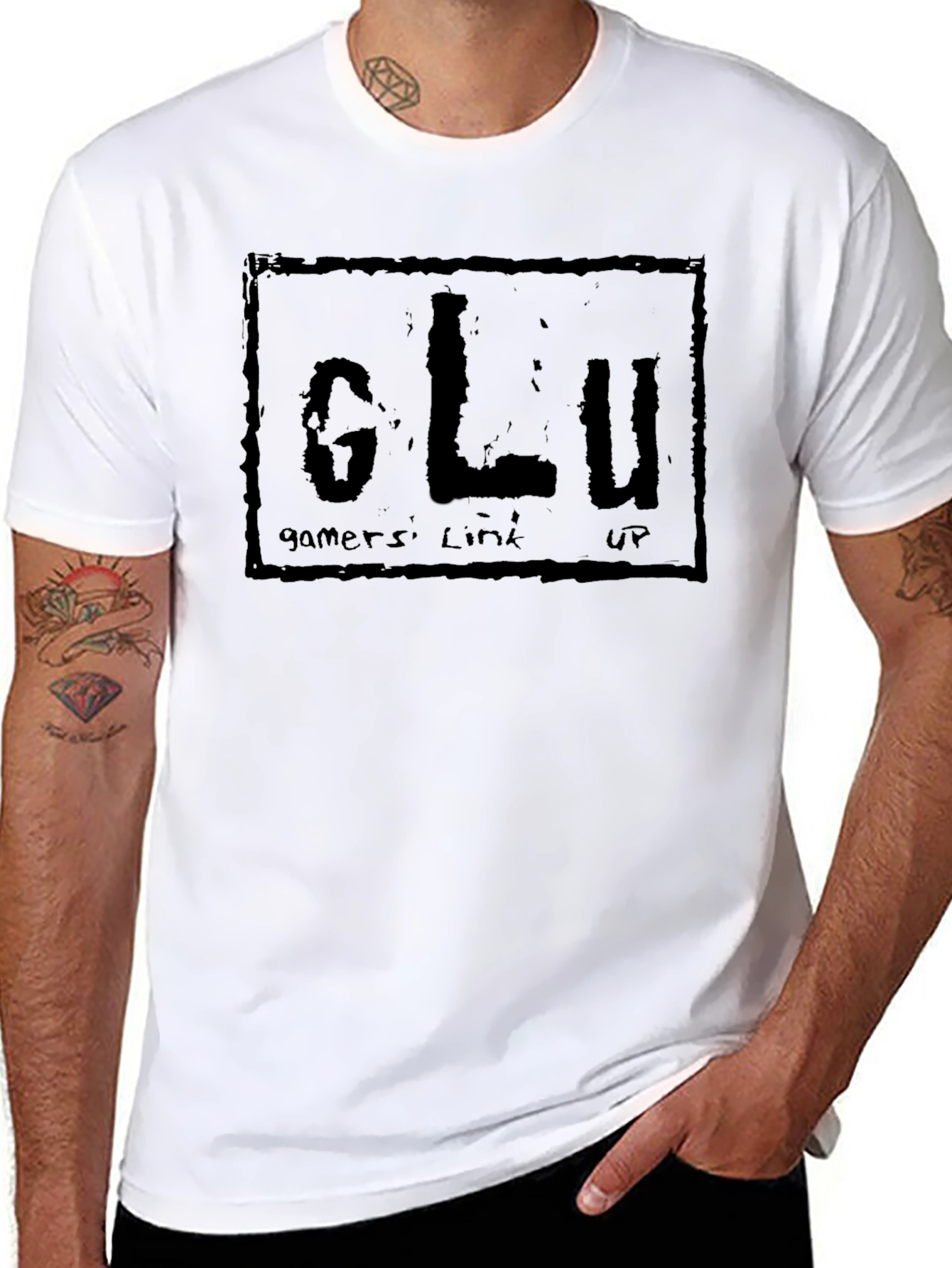 Gamers Link Up Black Graphic Tee
