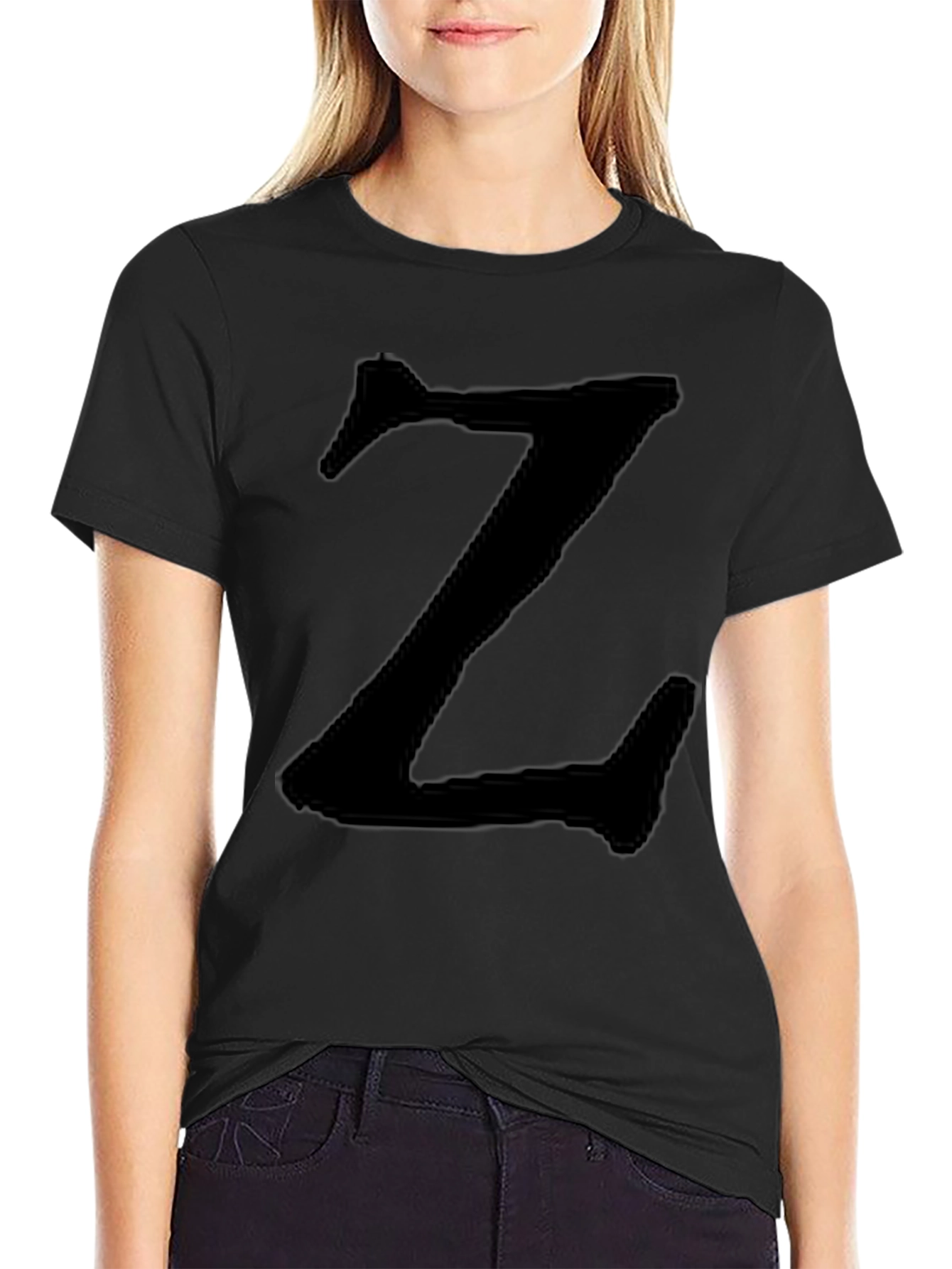 Black T-Shirt with Bold Z
