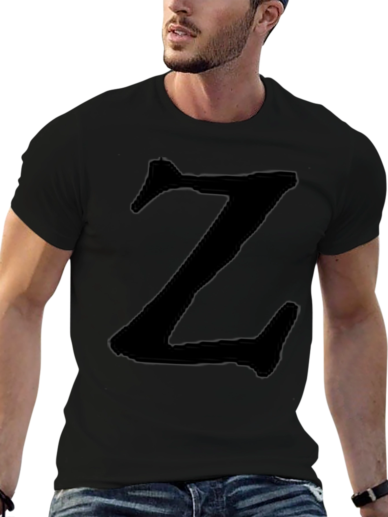 Black T-Shirt with Bold Z