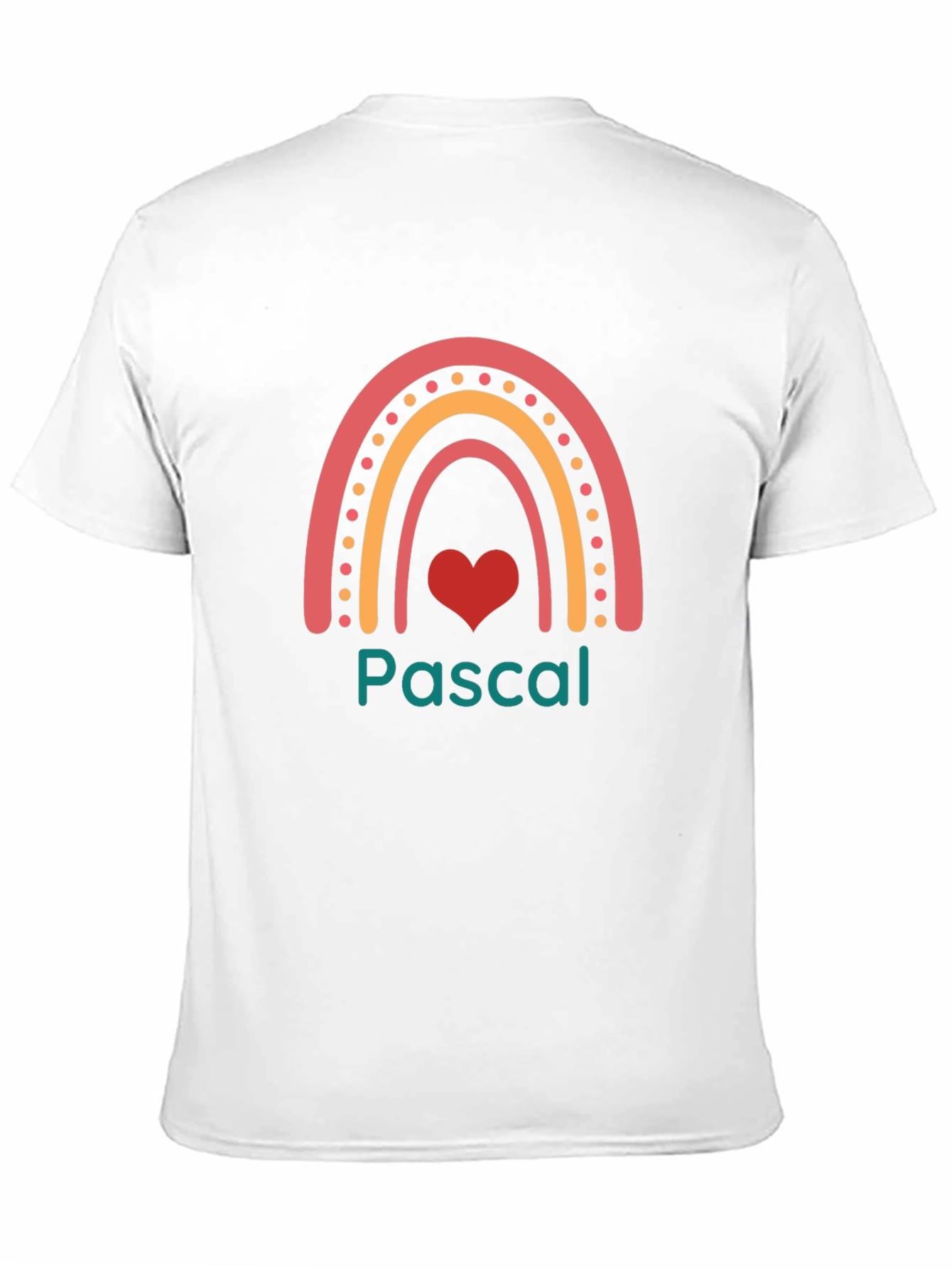 Pascal Rainbow Heart Personalized Black T-Shirt