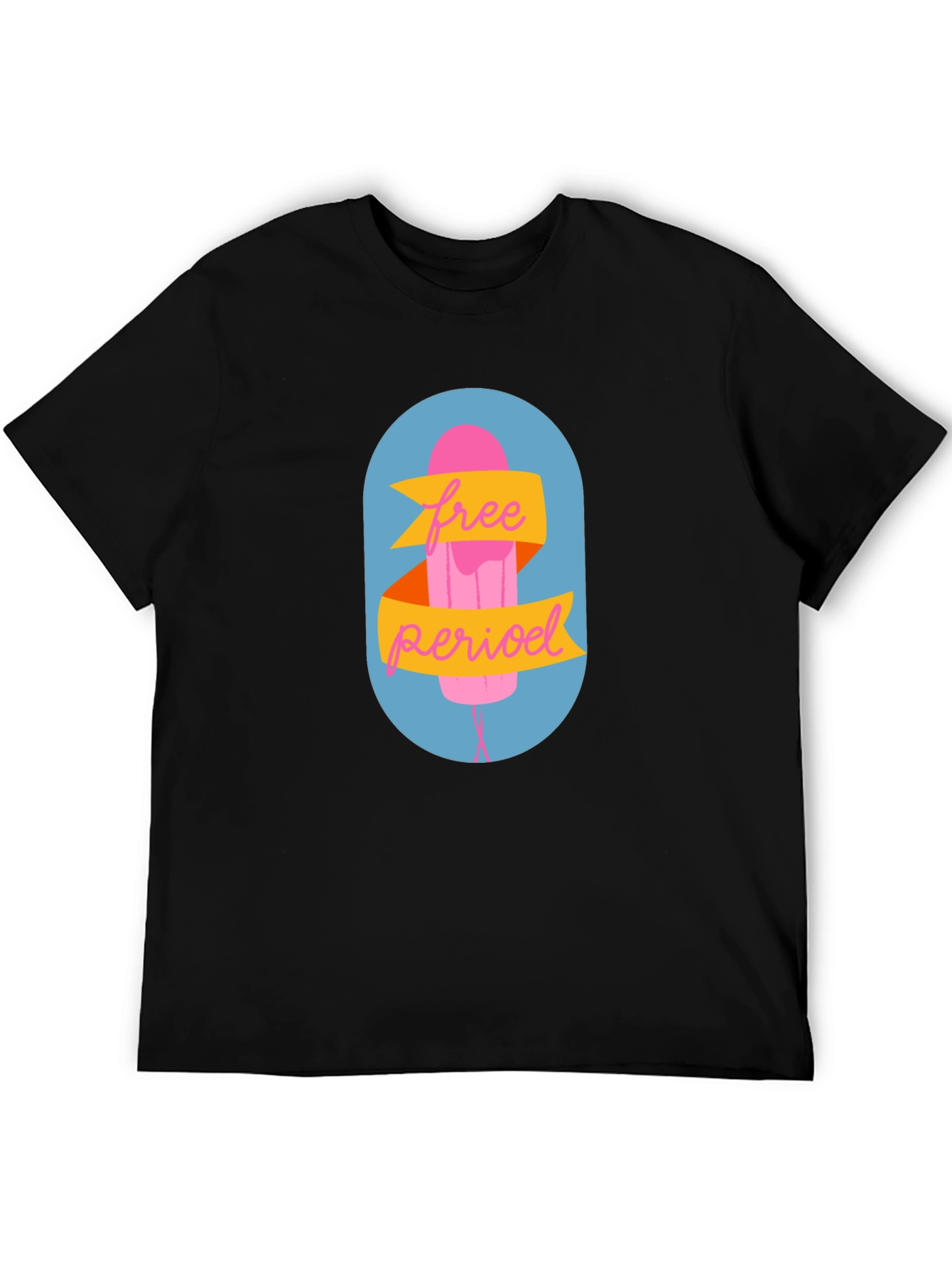 Free Period Graphic Tee - Black Cotton Blend