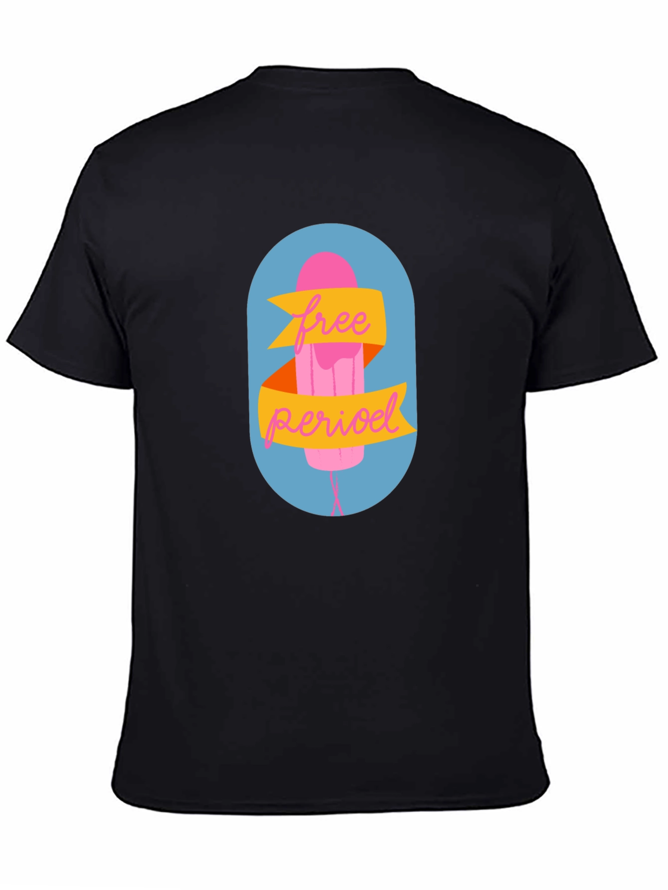 Free Period Graphic Tee - Black Cotton Blend