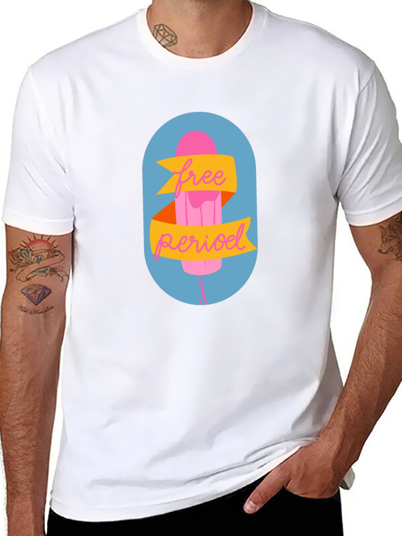 Free Period Graphic Tee - Black Cotton Blend