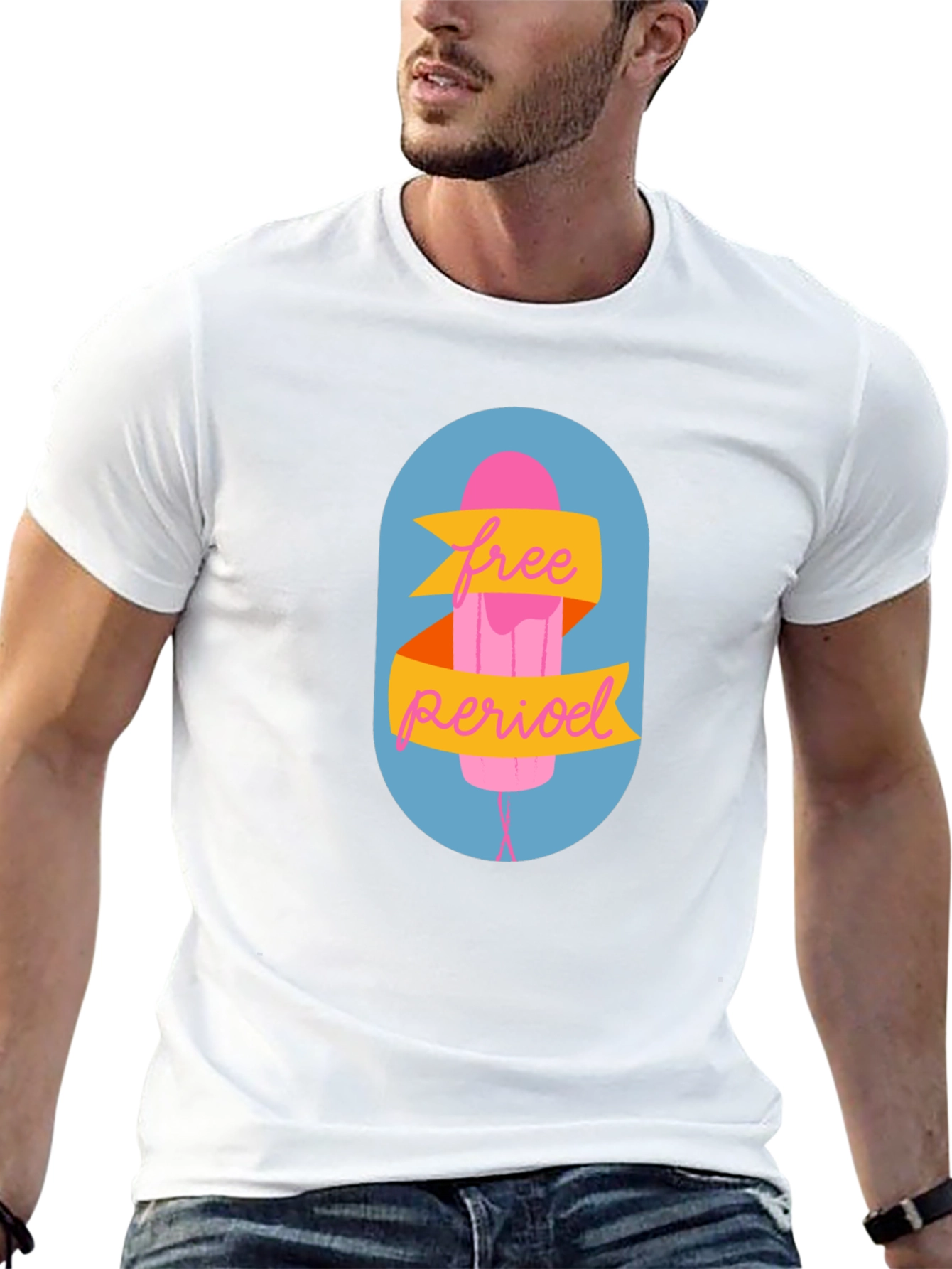 Free Period Graphic Tee - Black Cotton Blend