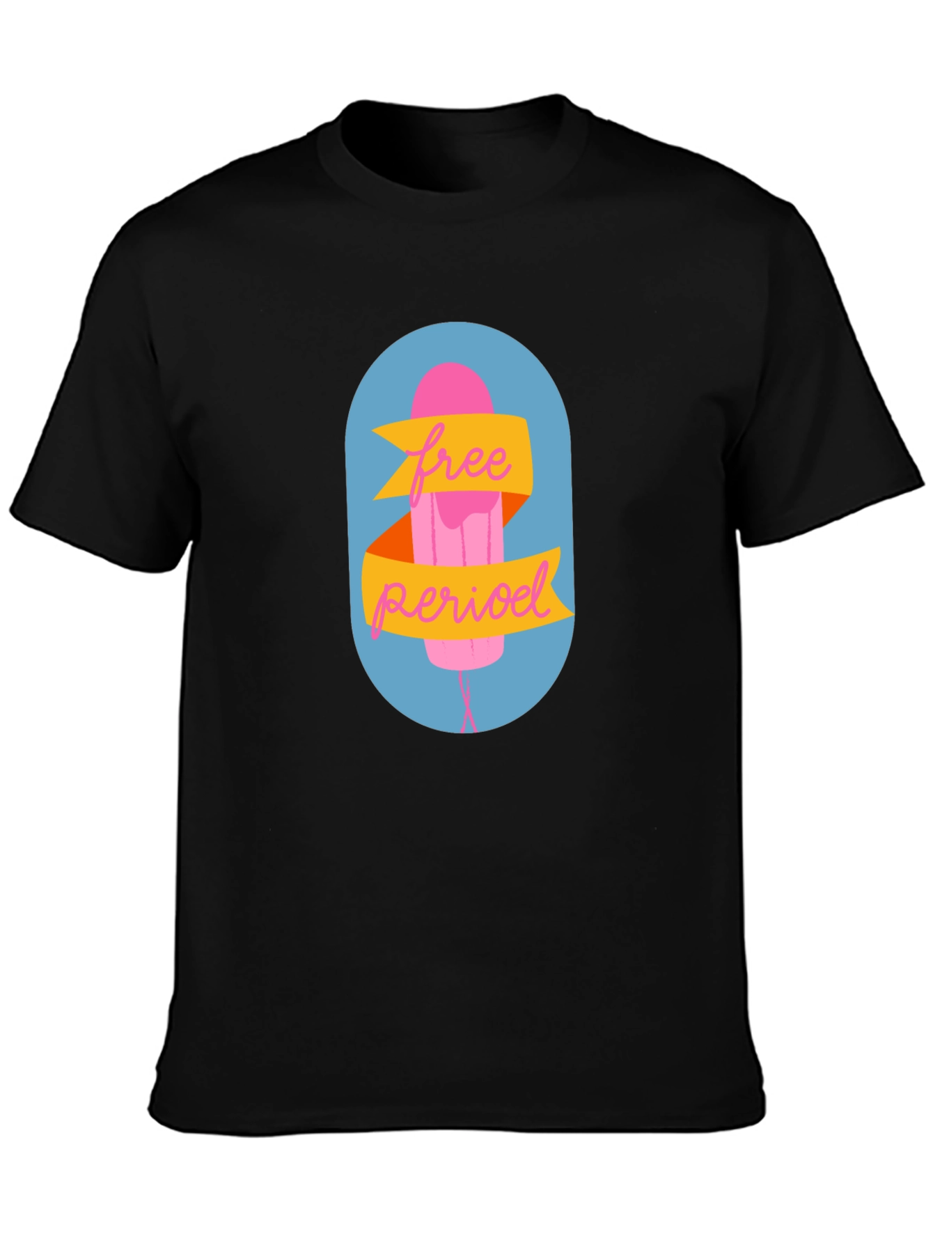 Free Period Graphic Tee - Black Cotton Blend
