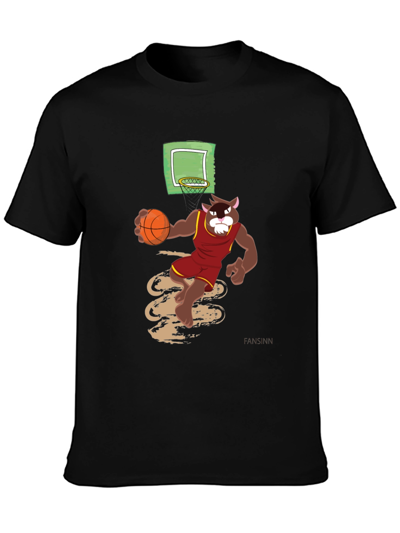 Cartoon Cat Basketball Graphic Tee