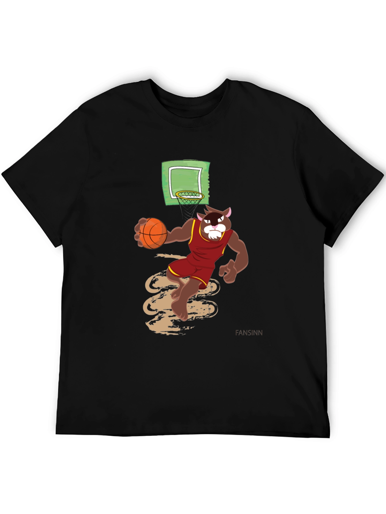 Cartoon Cat Basketball Graphic Tee