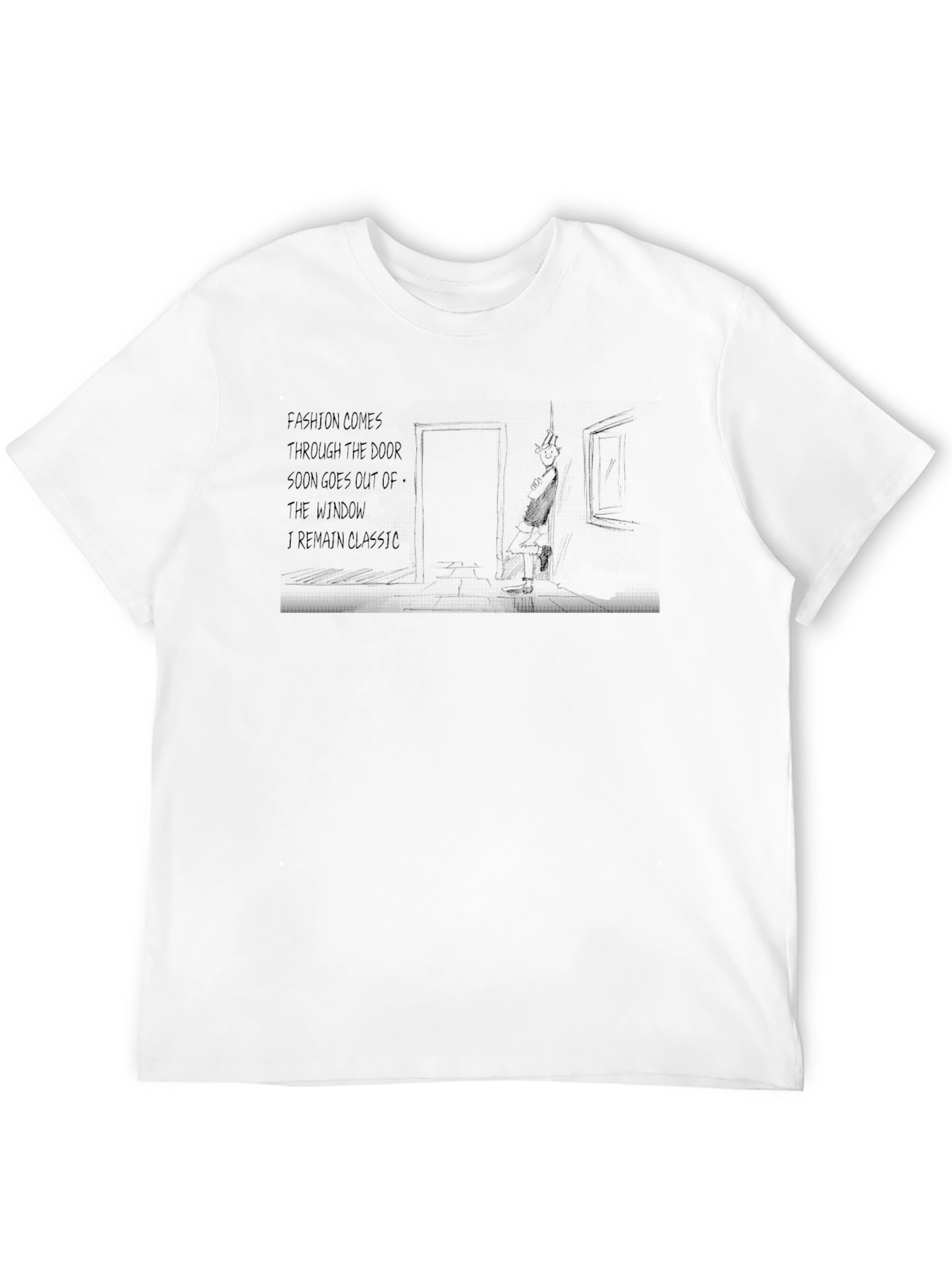 Classic Black T-Shirt with Humorous Fashion Quote