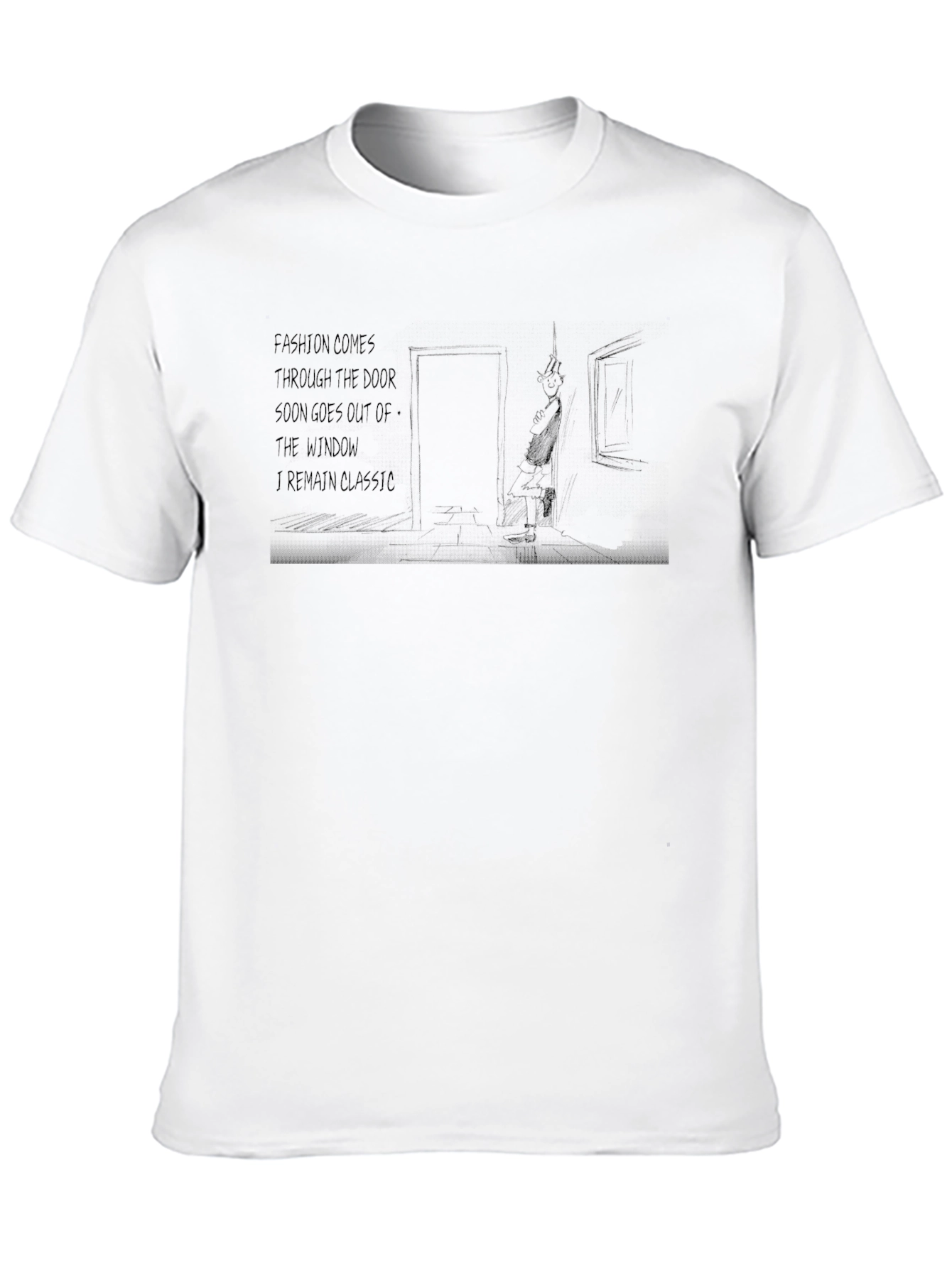 Classic Black T-Shirt with Humorous Fashion Quote