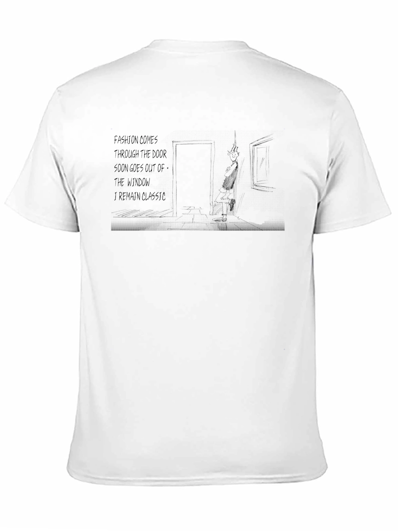 Classic Black T-Shirt with Humorous Fashion Quote