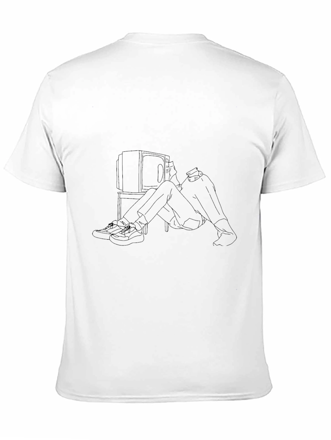 Mens Black Tee - TV Time Outline