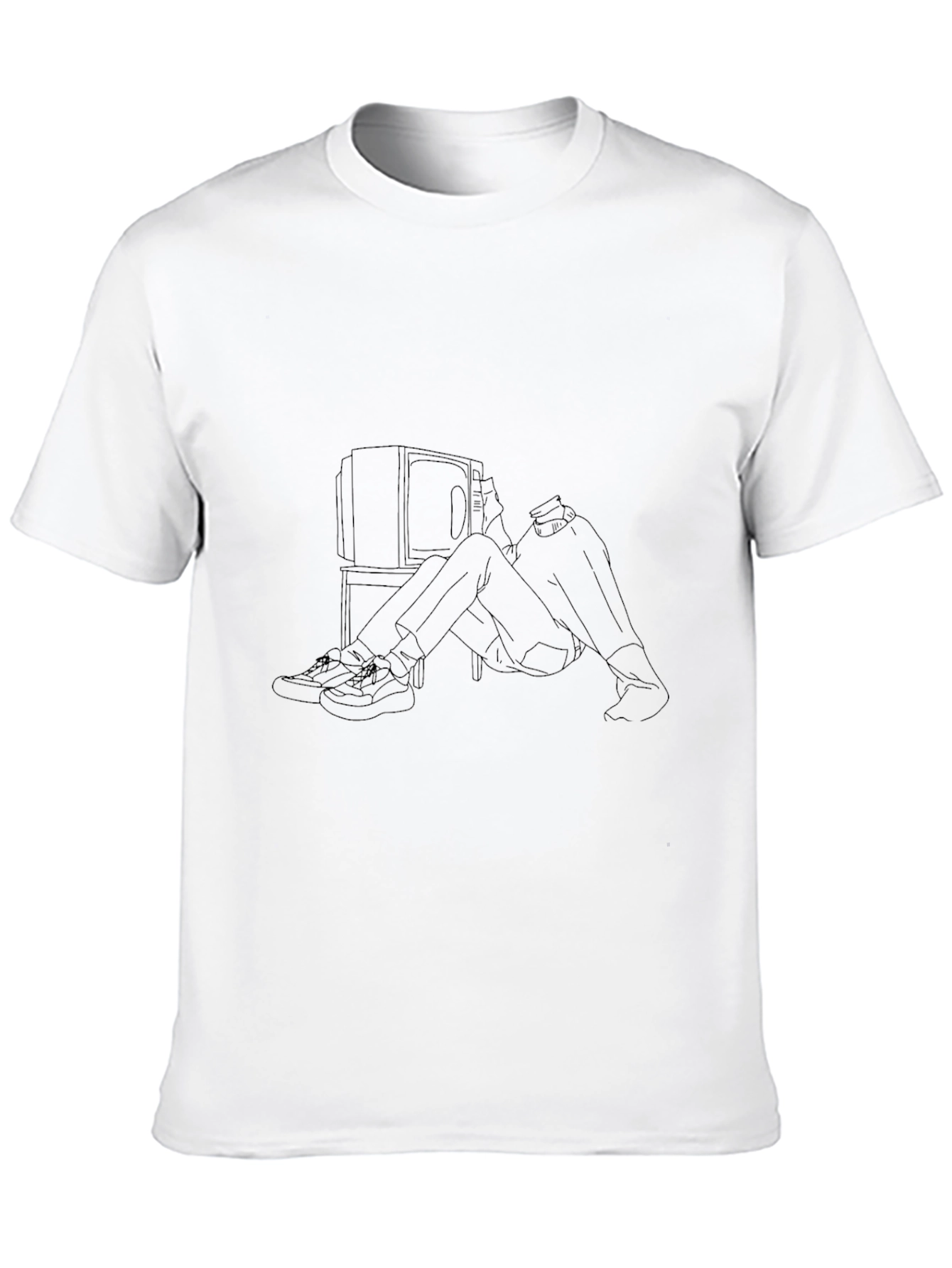 Mens Black Tee - TV Time Outline
