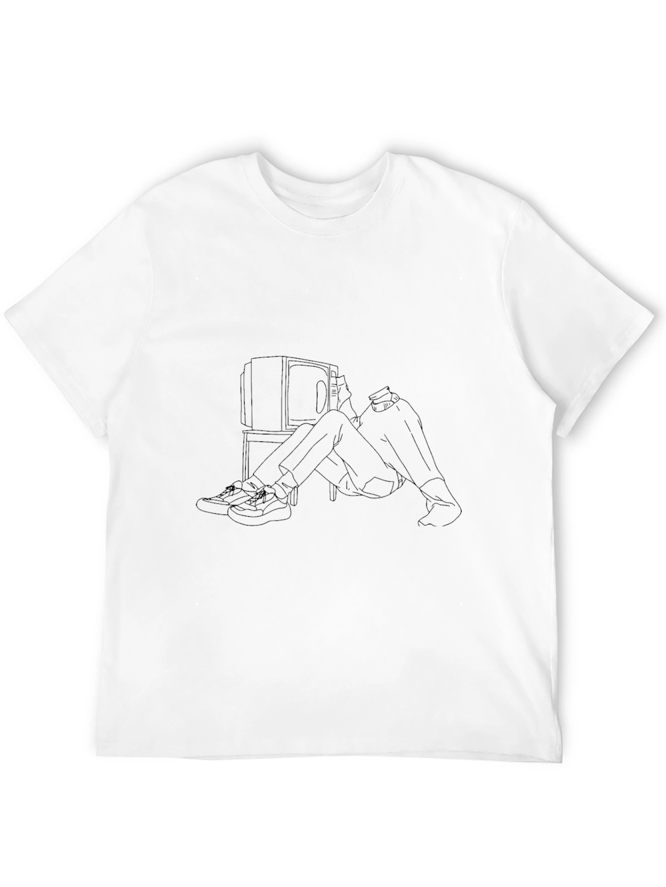 Mens Black Tee - TV Time Outline